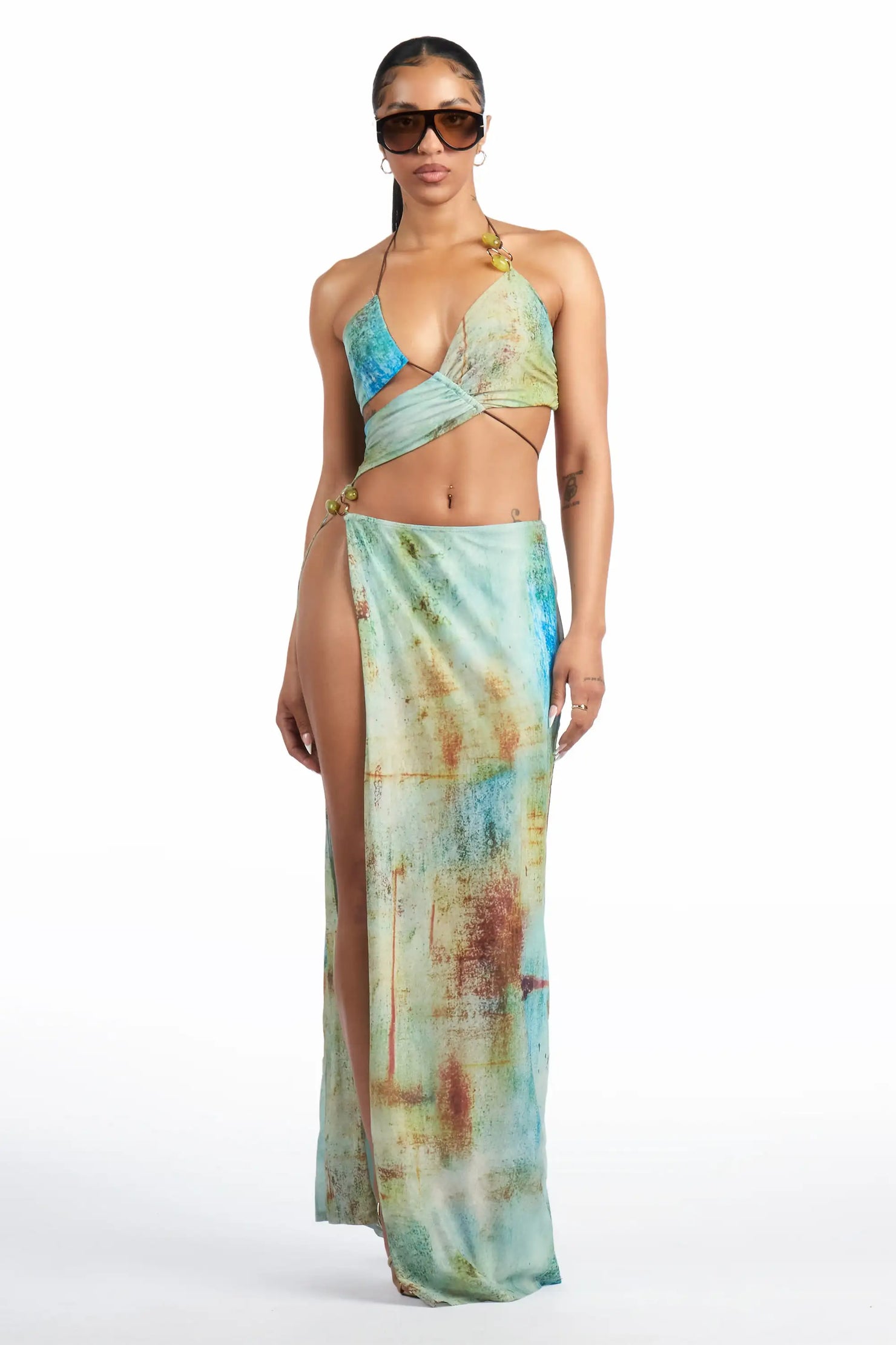 Echo Mint Brown Maxi Dress