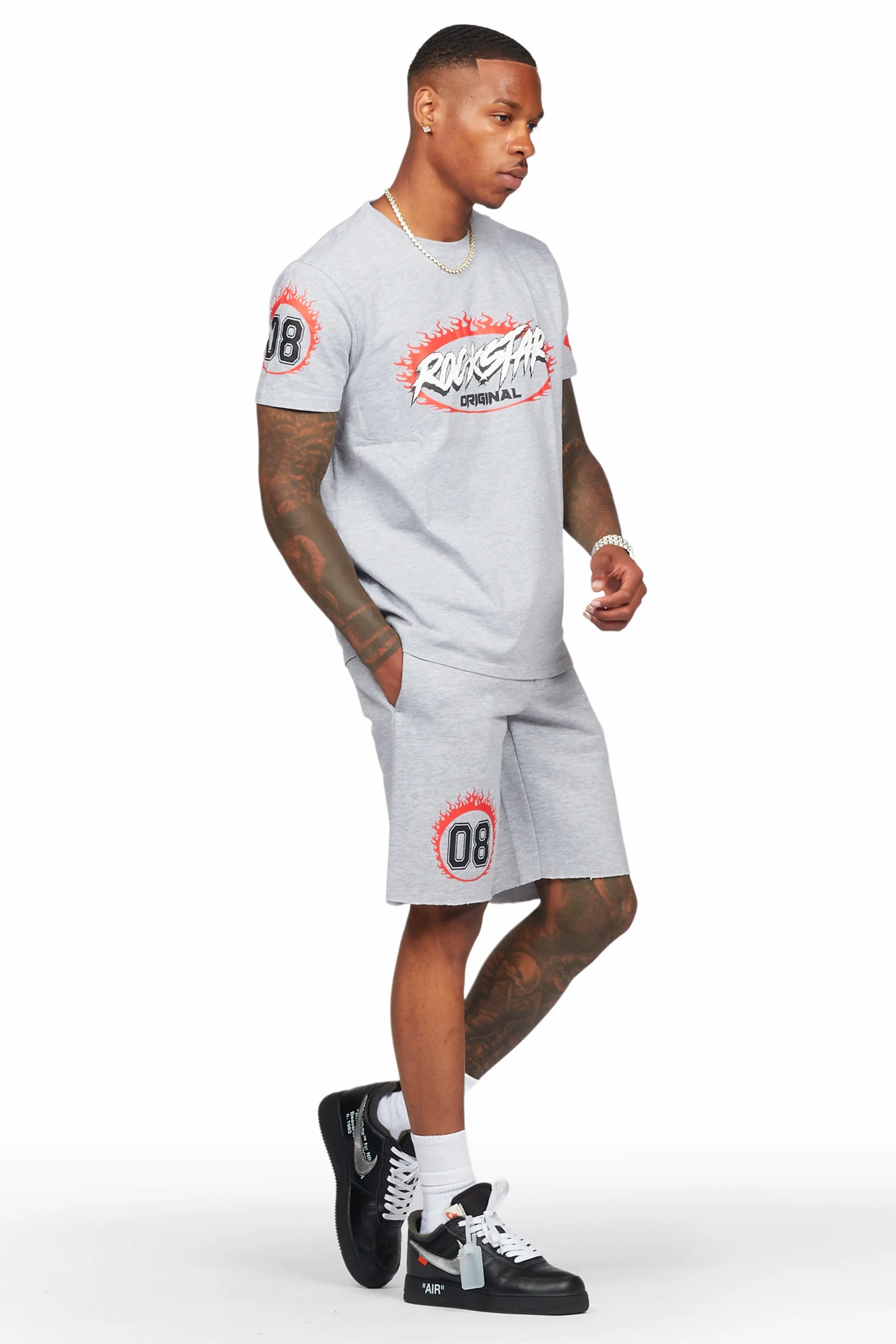 Draven Heather Grey T-Shirt/Short Set
