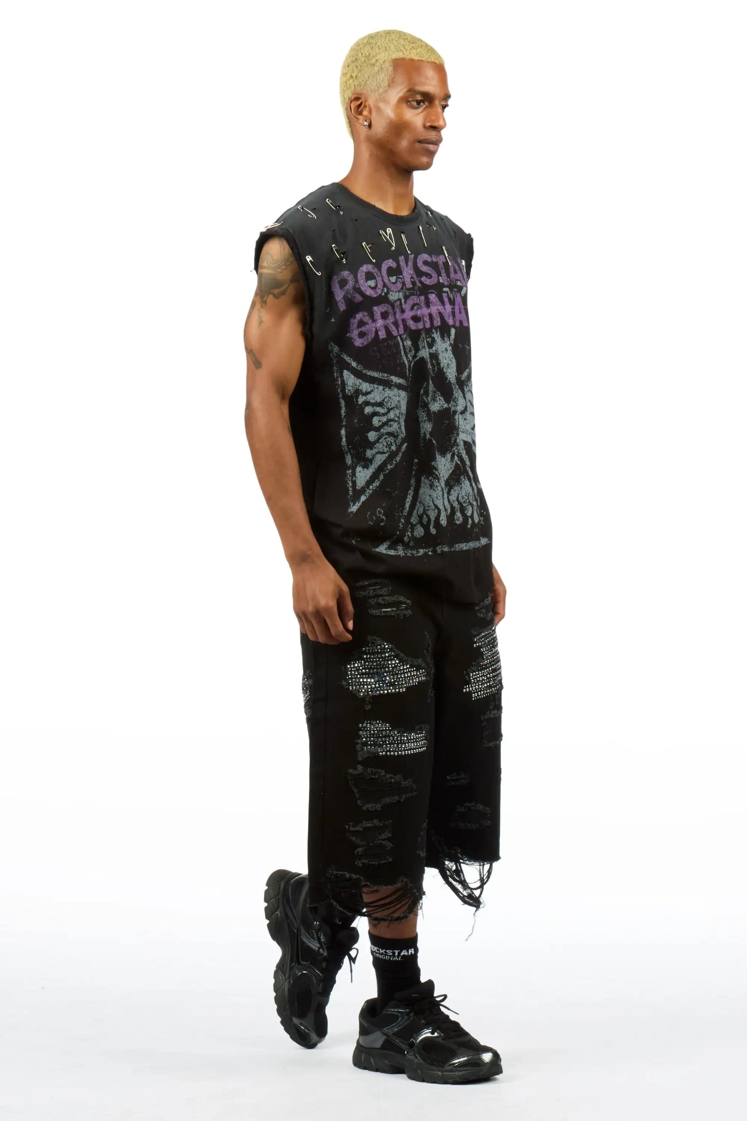 Mathey Black Rhinestone Jort