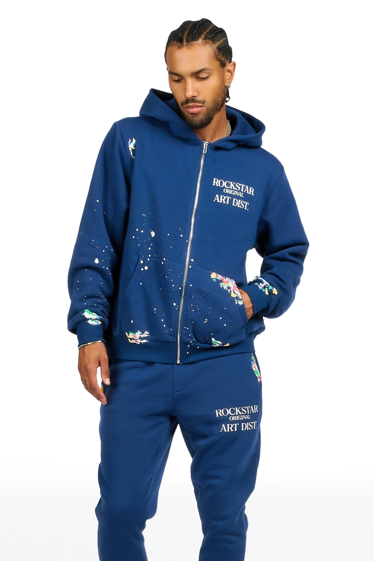 Art Dist Navy Zip Up Hoodie/Stacked Track Set