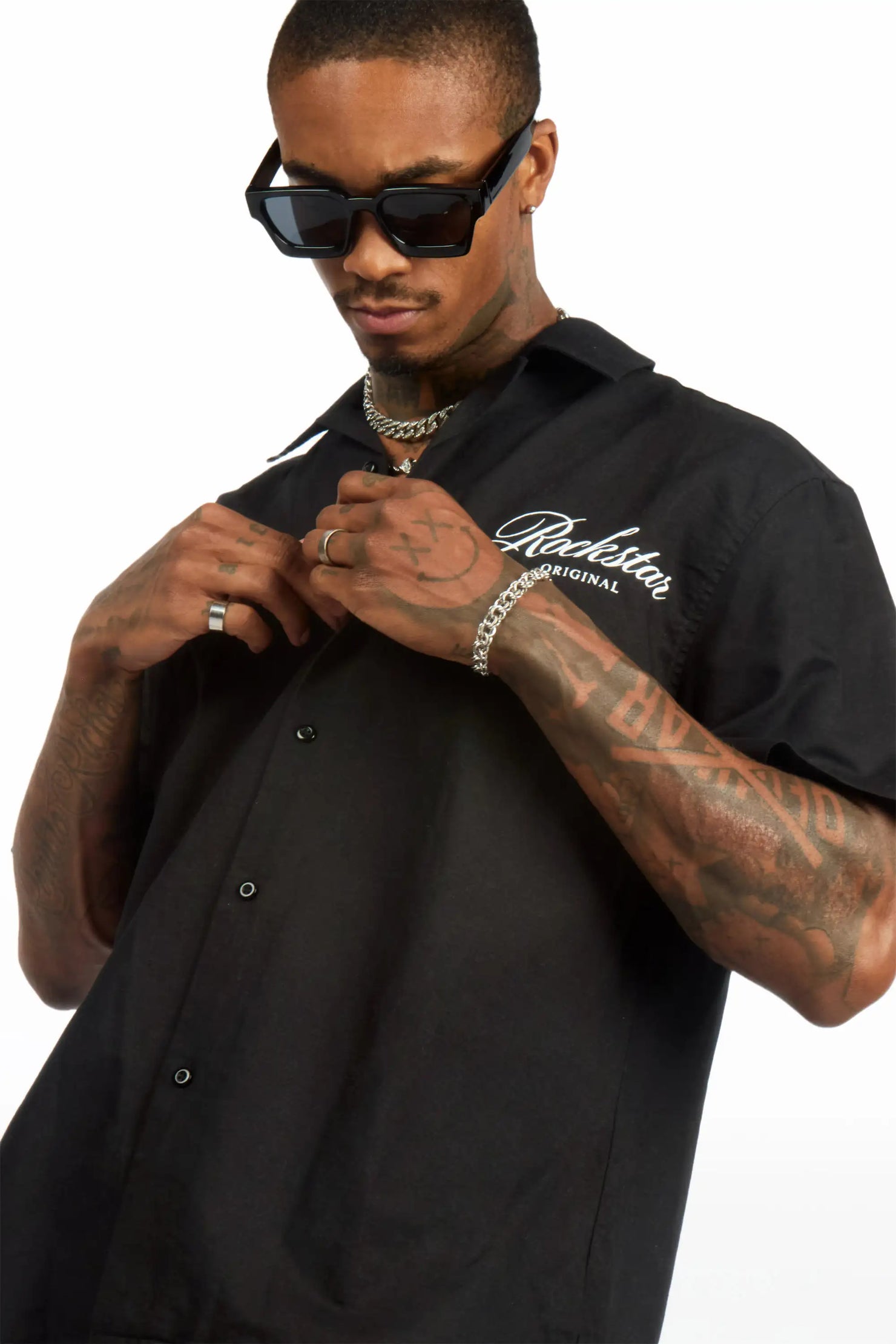 Broadnax Black Button Down Shirt