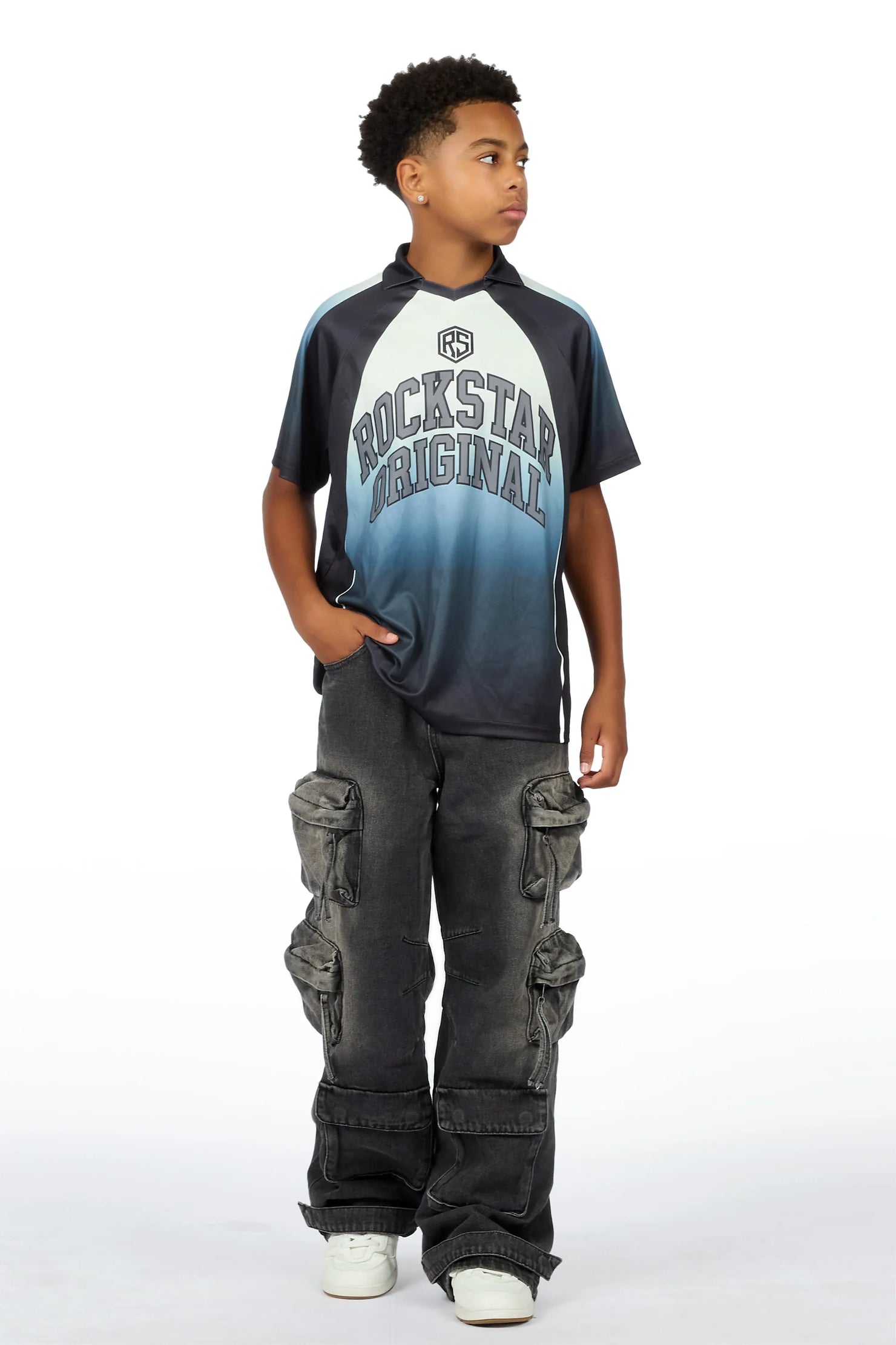 Boys Ricco Black/White Graphic Jersey