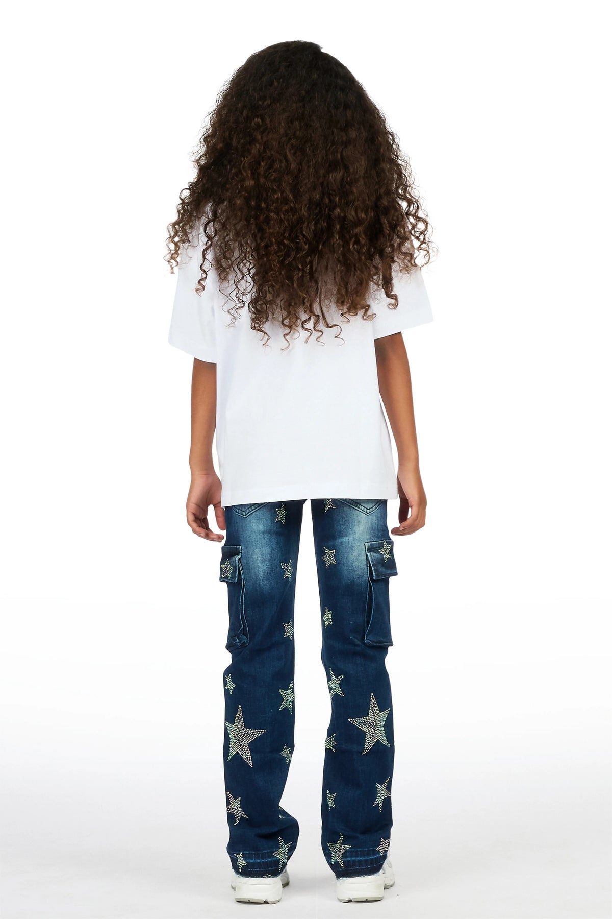 Girls Kendrica Dark Wash Rhinestone Stacked Jean