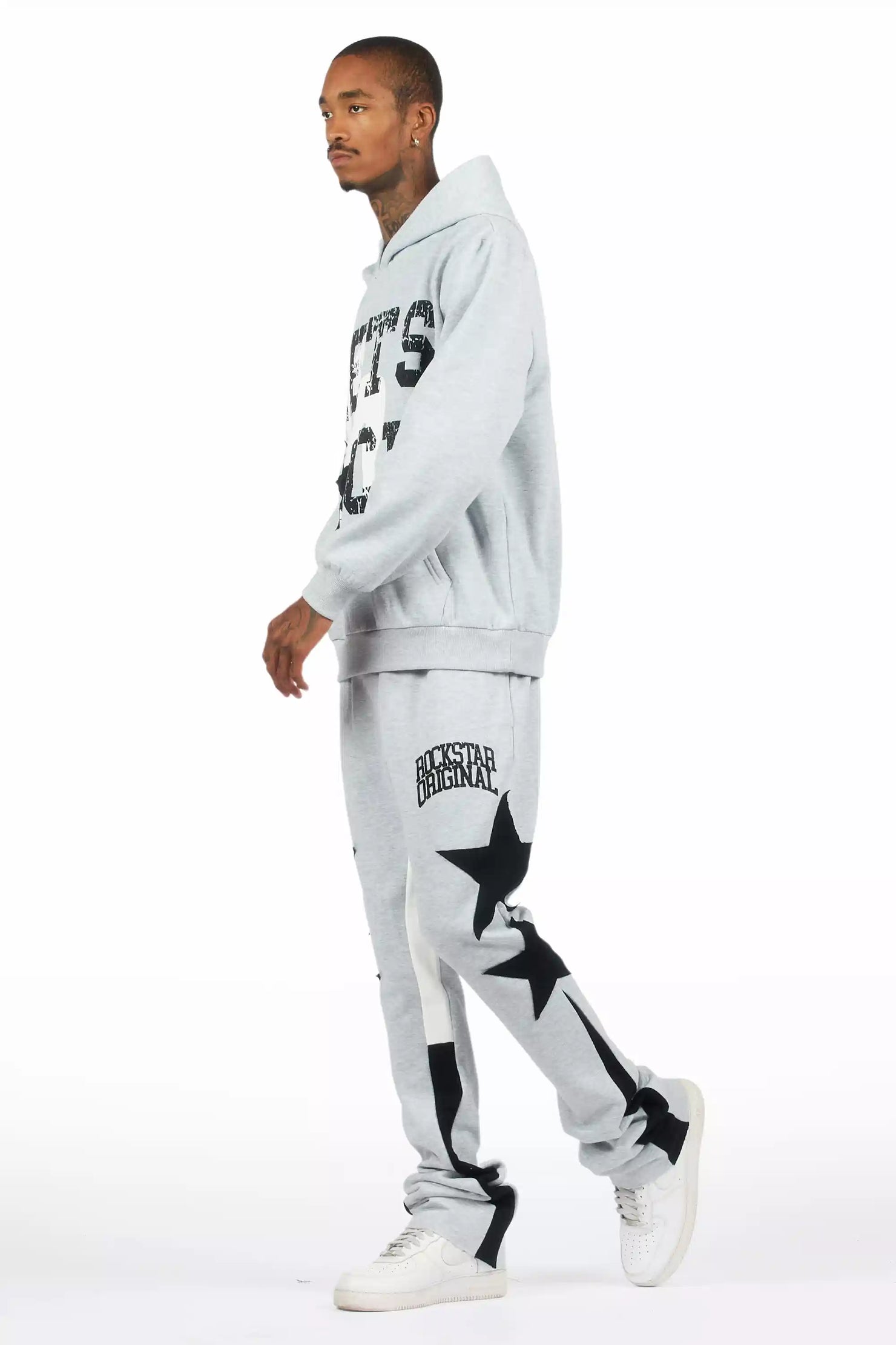 Pacino Heather Grey Stacked Track Set