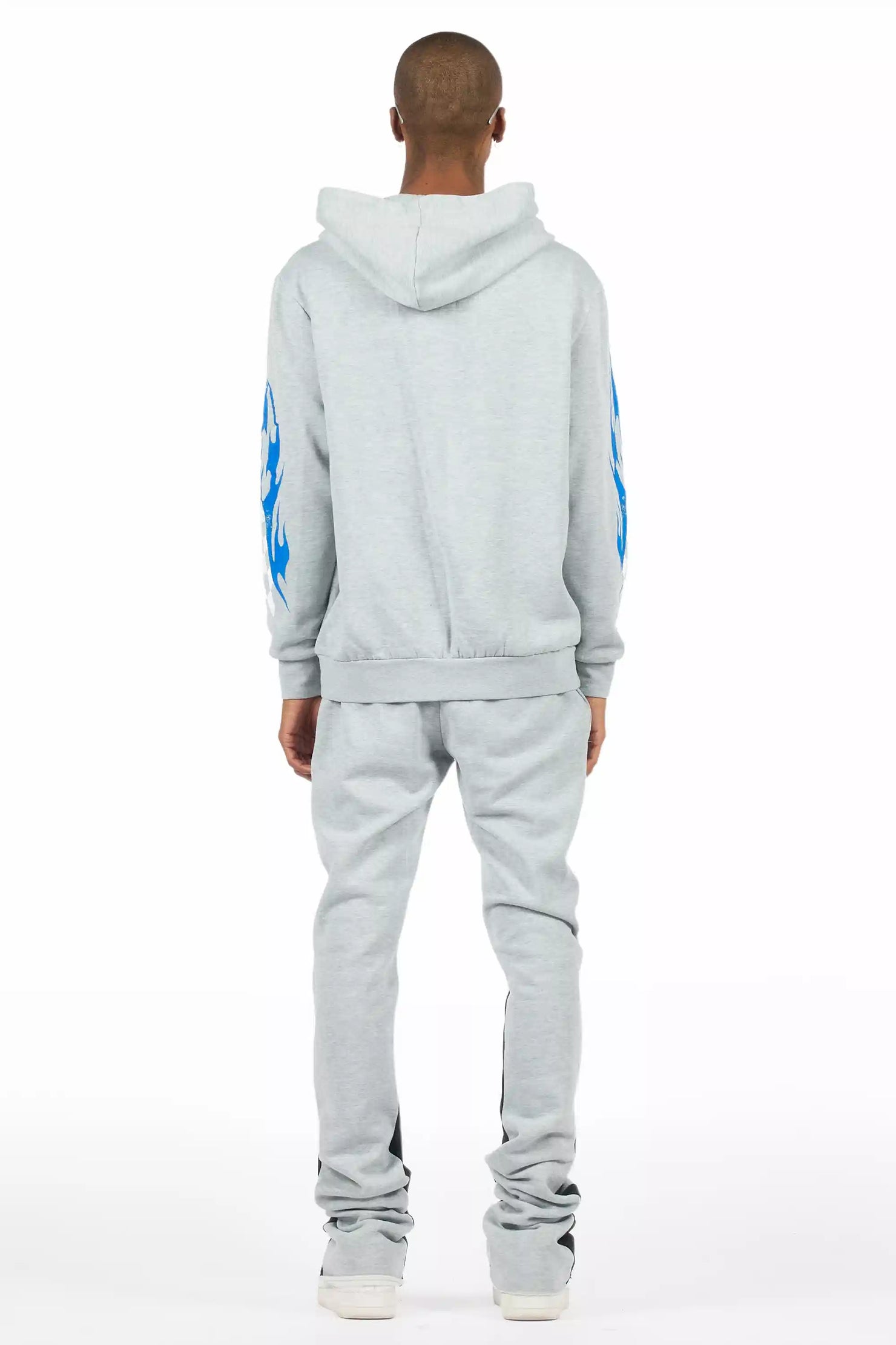 Colorful Race Heather Grey/Black Hoodie Stacked Track Set