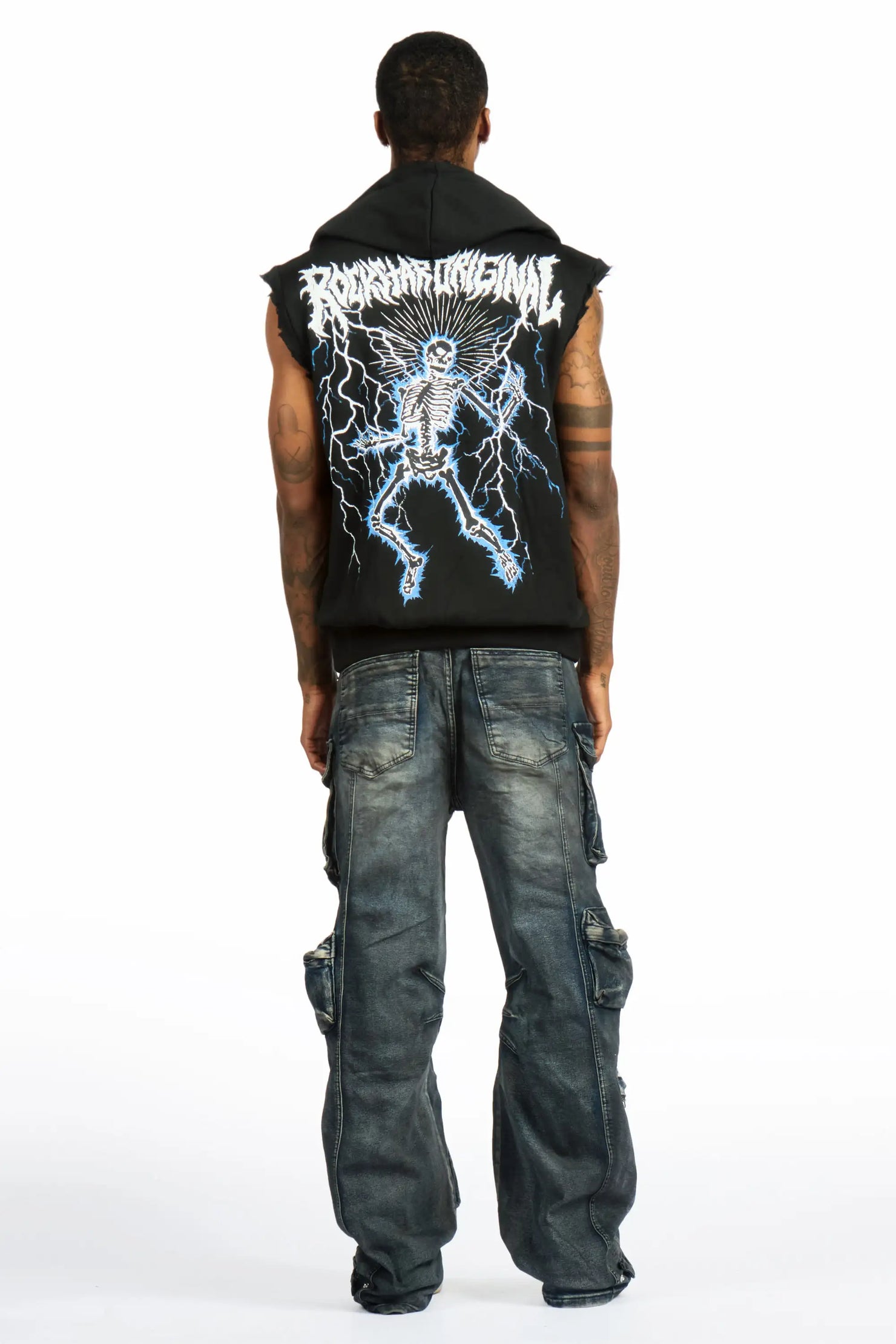 Mahesh Dark Blue Baggy Cargo Jean