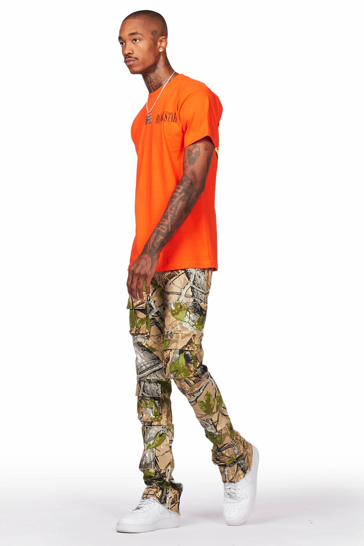 Duggar Tree Camo Cargo Stacked Flare Jean