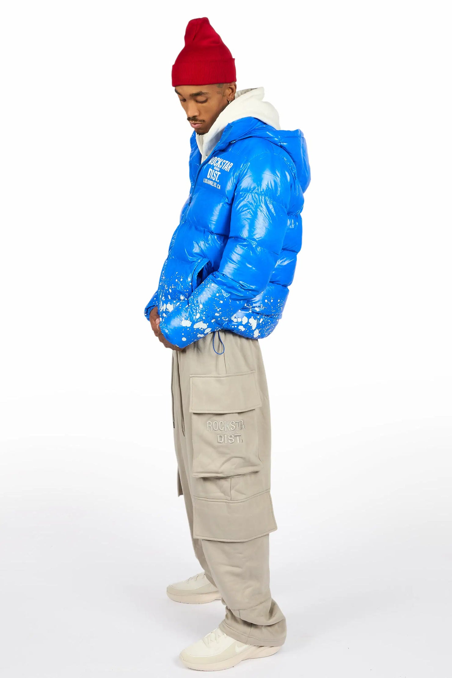 Rso Racing Club White Distressed Graphic Relaxed Hoodie