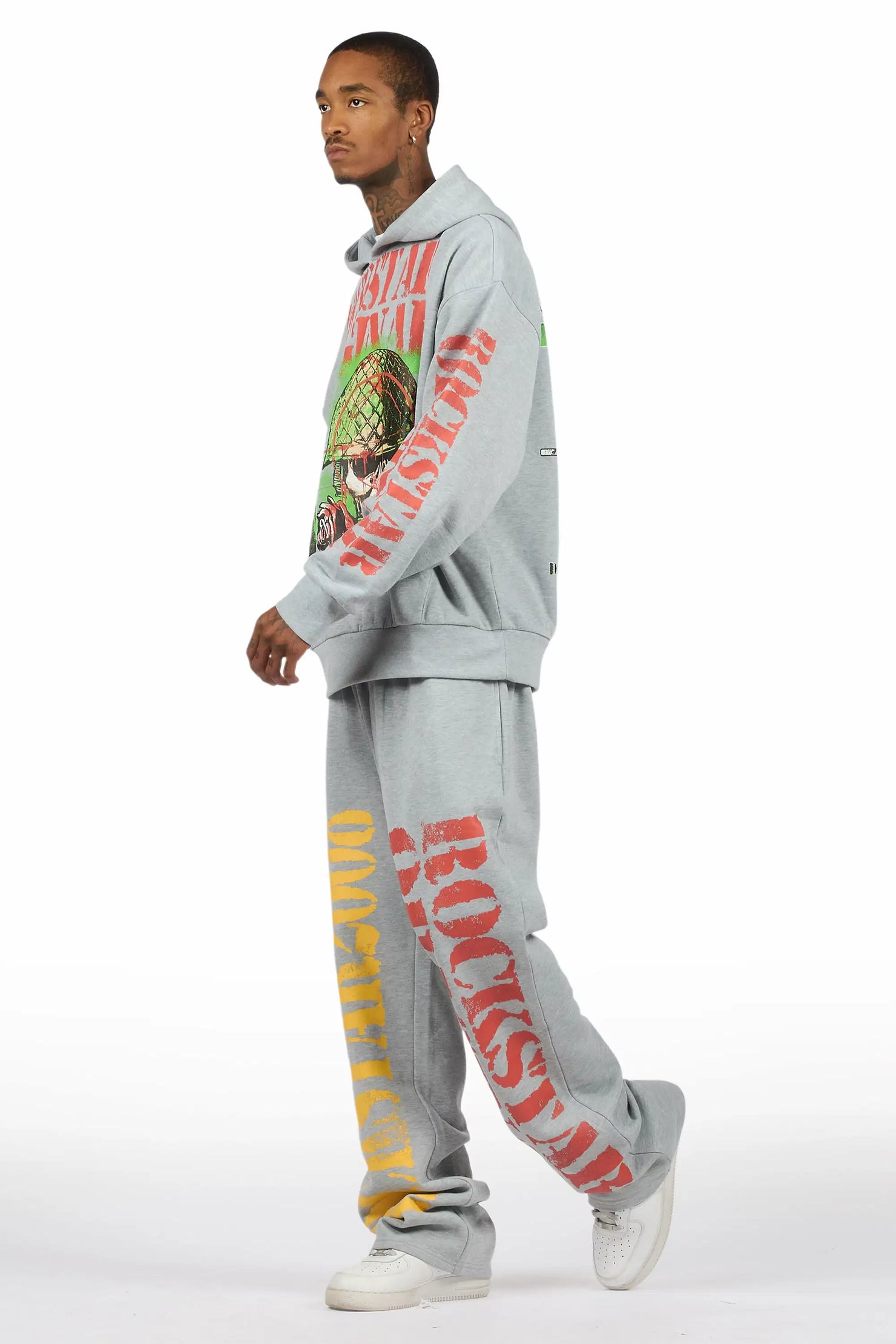 Killshot Romance Heather Grey Hoodie/Baggy Pant Track Set