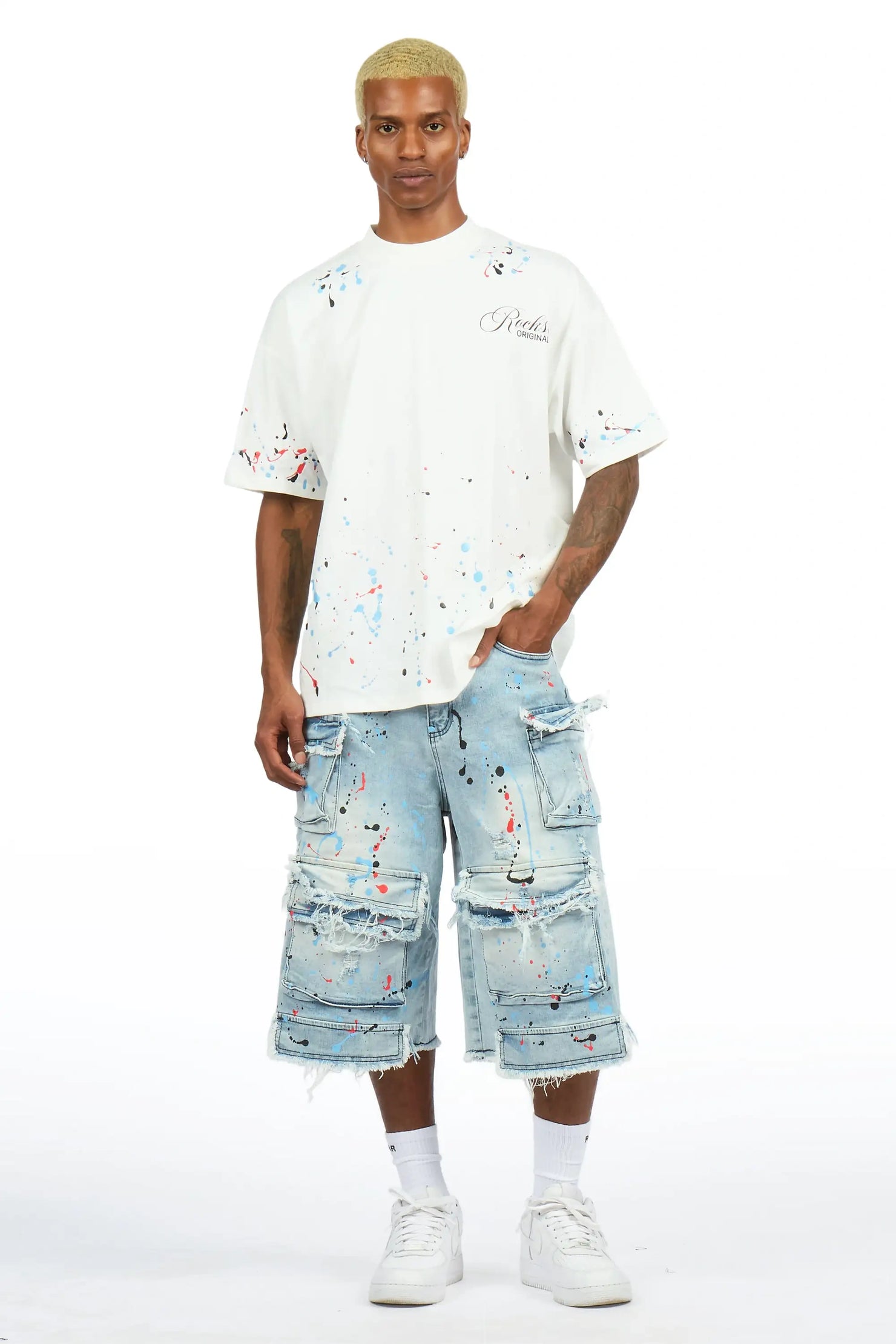 Bunt Blue Graphic T-Shirt Jort Set