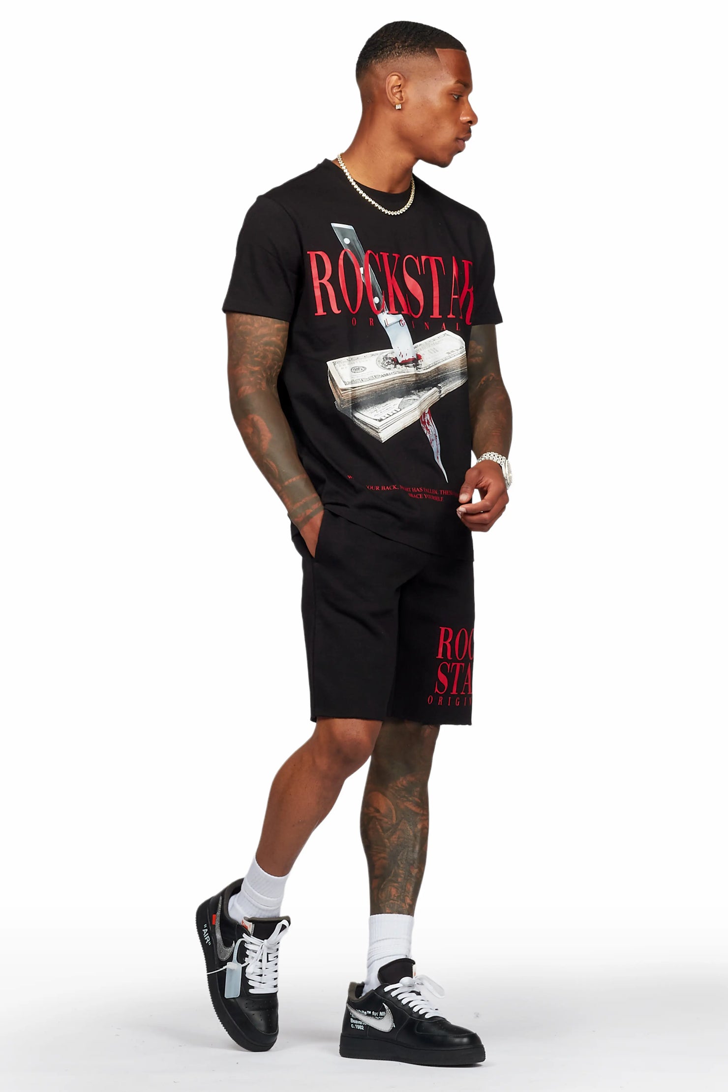 Dayte Nite Black T-Shirt/Short Set