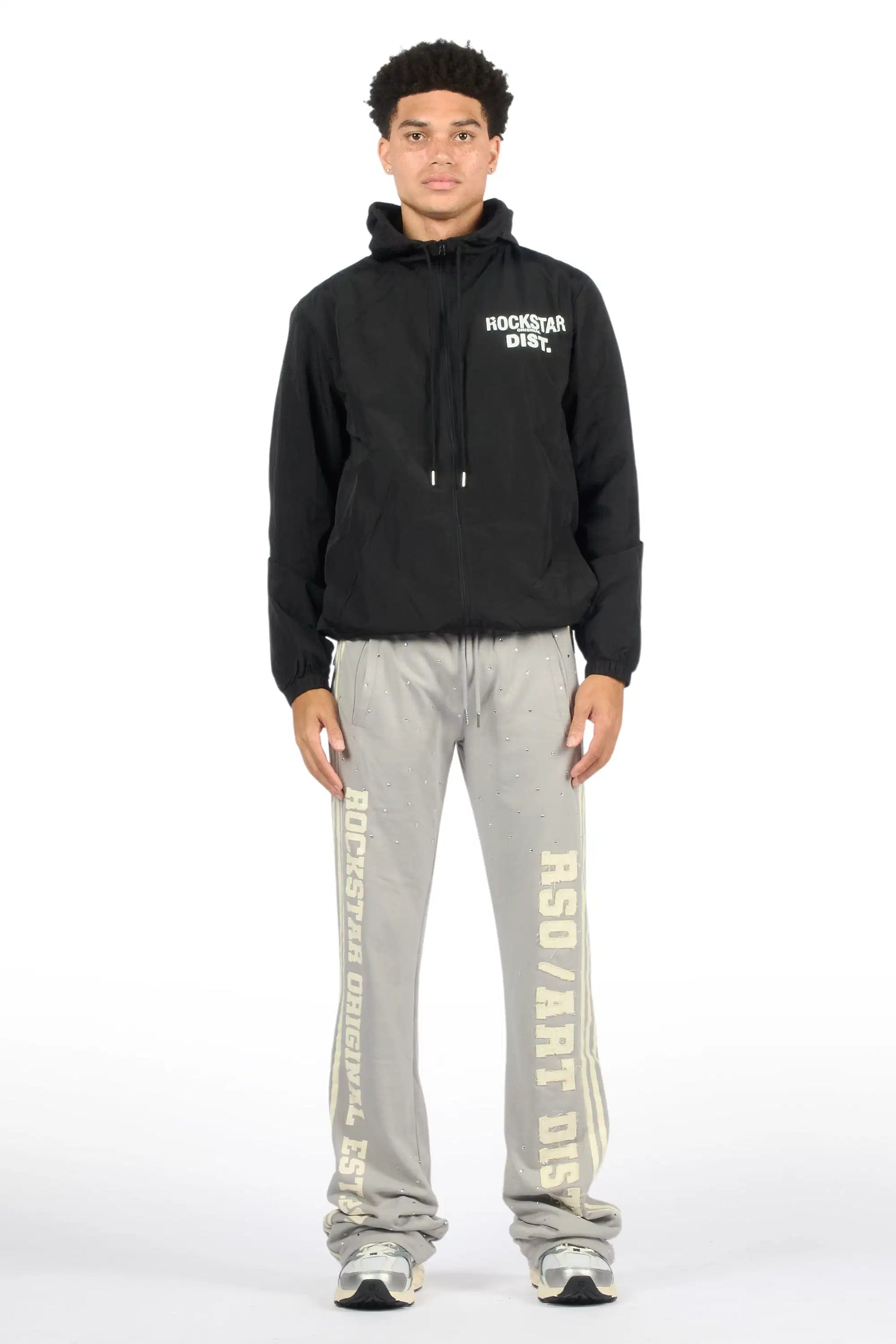 Yulian Grey Baggy Stacked Pant