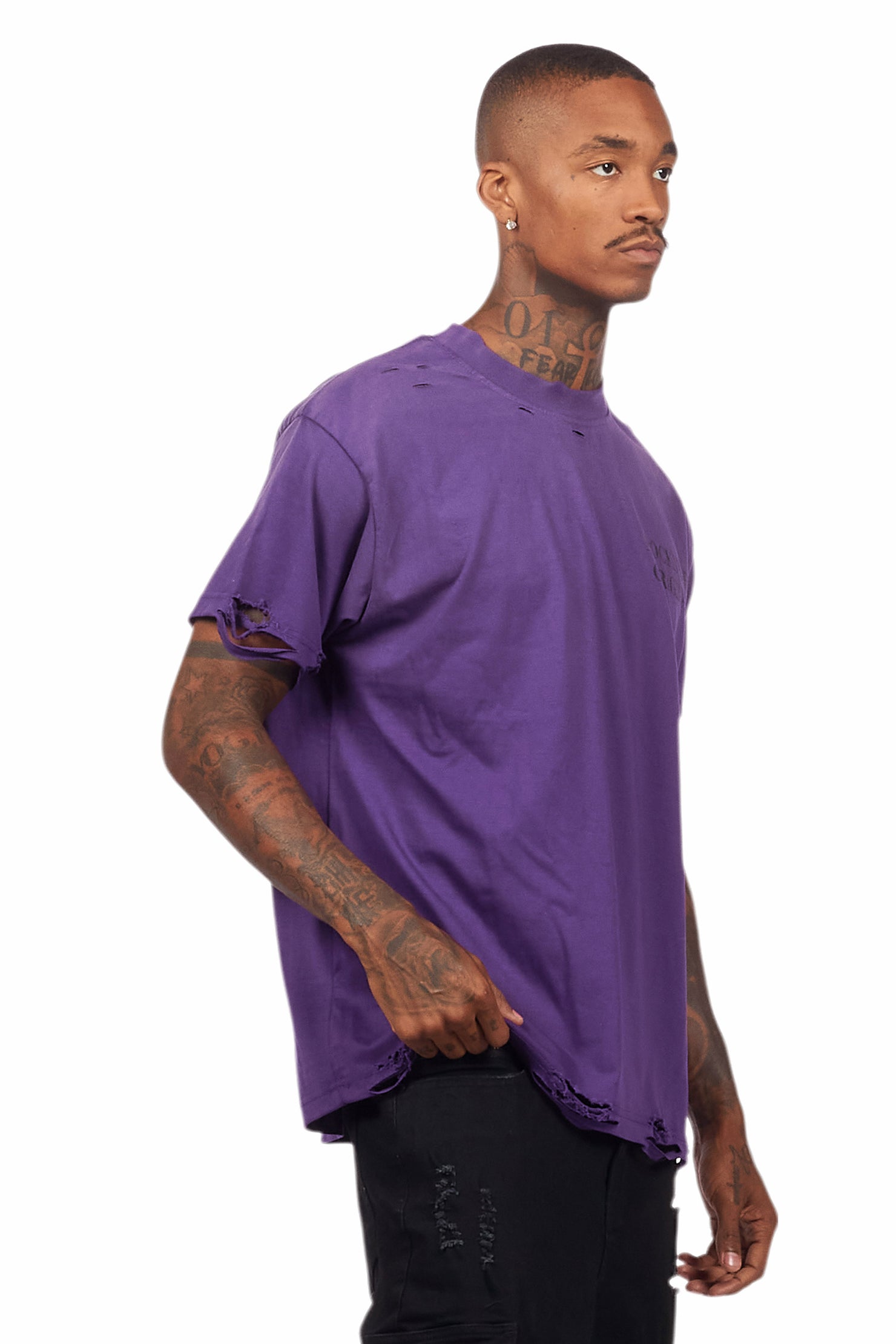 Drako Purple Oversized Graphic T-Shirt