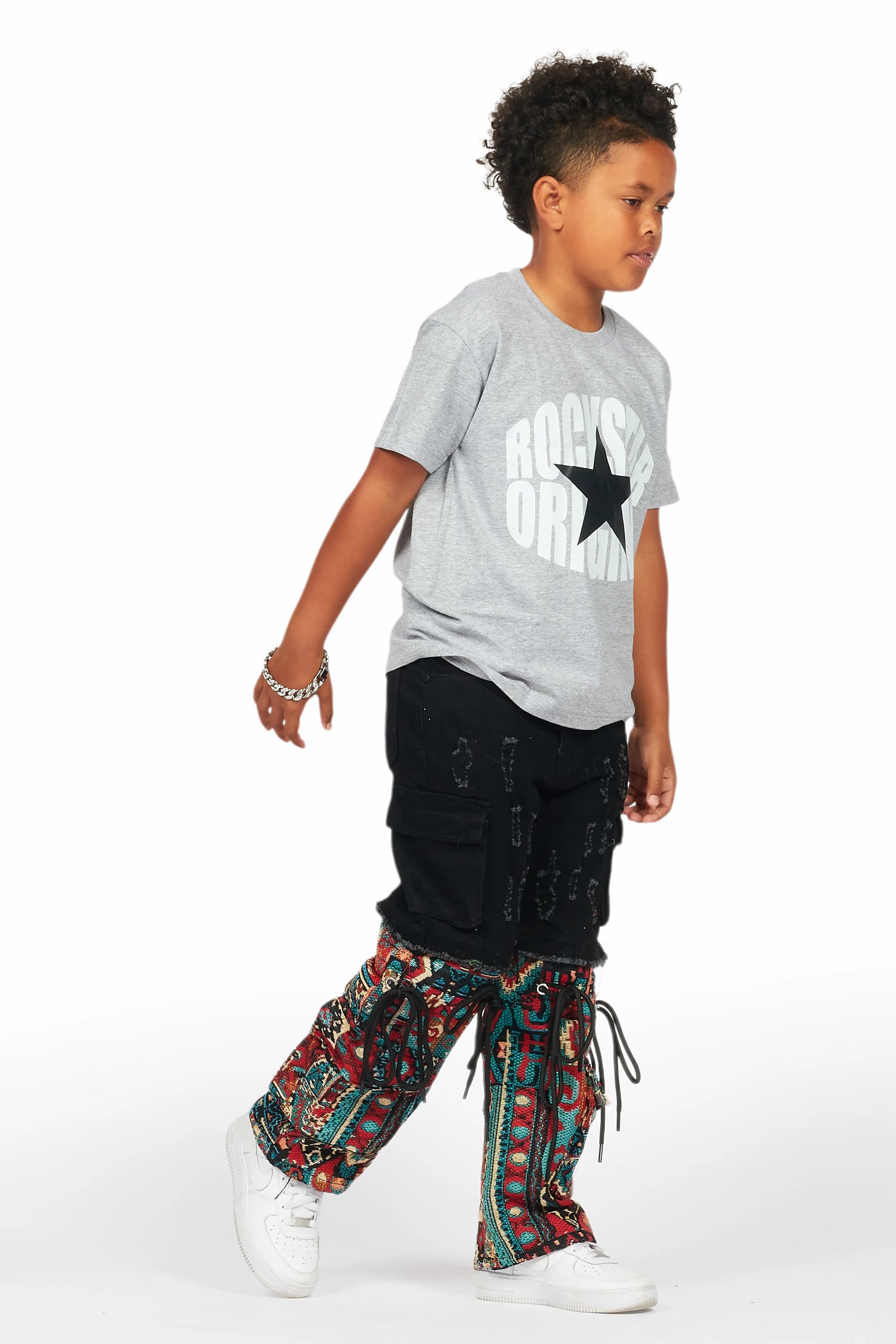 Boys Baatar Jet Black  Baggy Fit Jean
