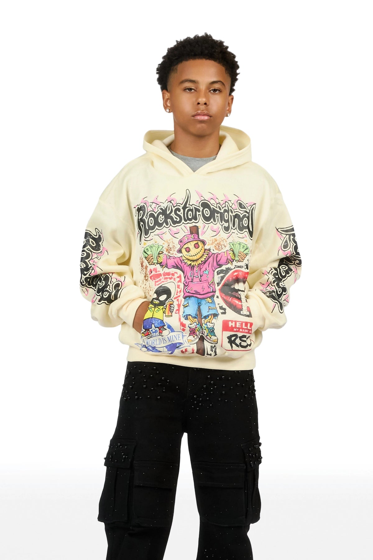 Boys Onyx Sand Graphic Hoodie
