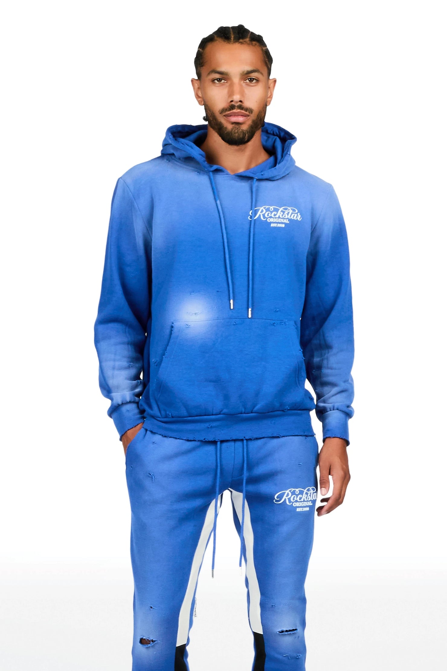 Voltage Royal Blue Hoodie/Stacked Flare Pant Track Set