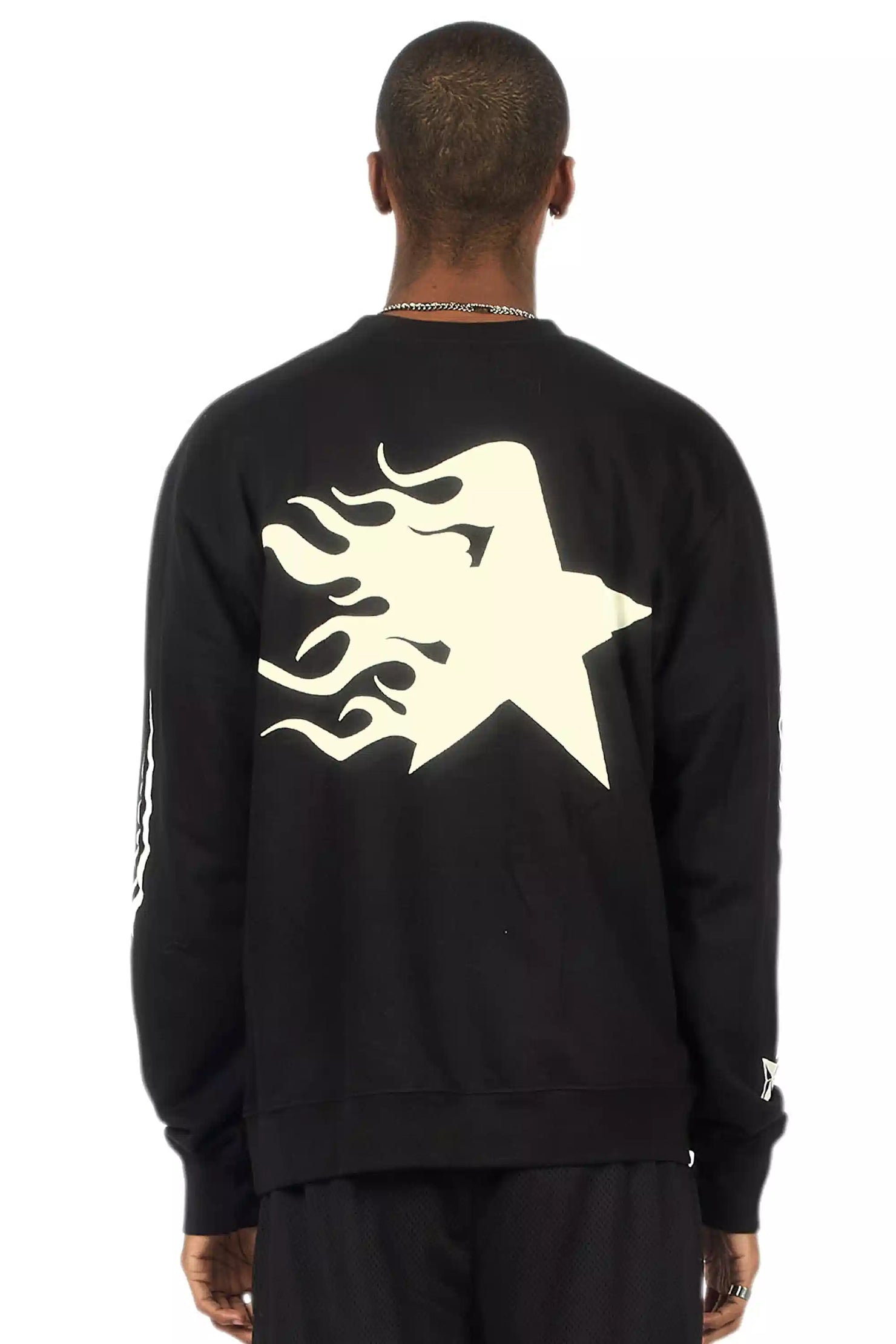 Pluton Black/Cream Graphic Crewneck Sweatshirt