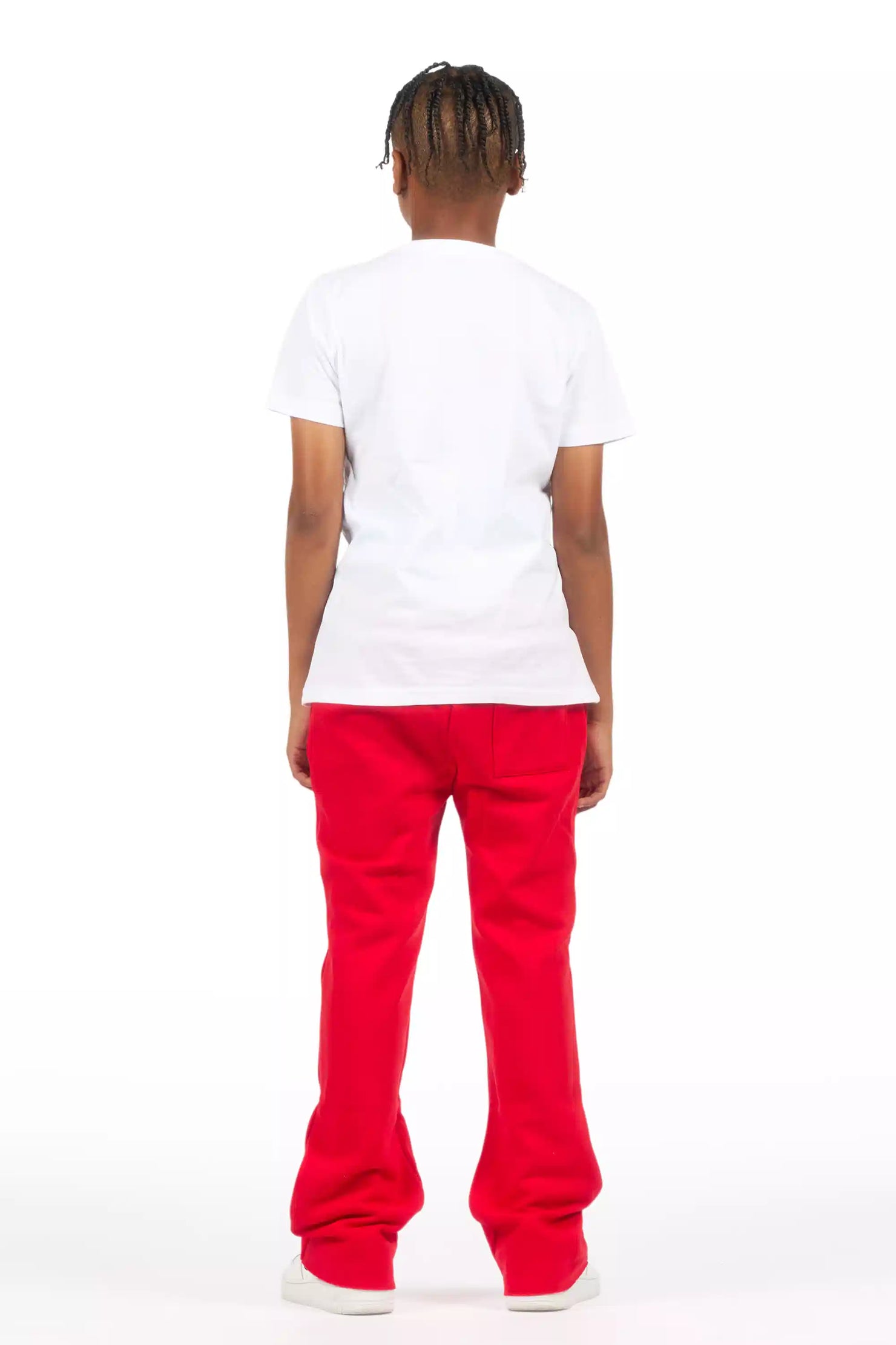 Boys Alpine Red Stacked Trackpant