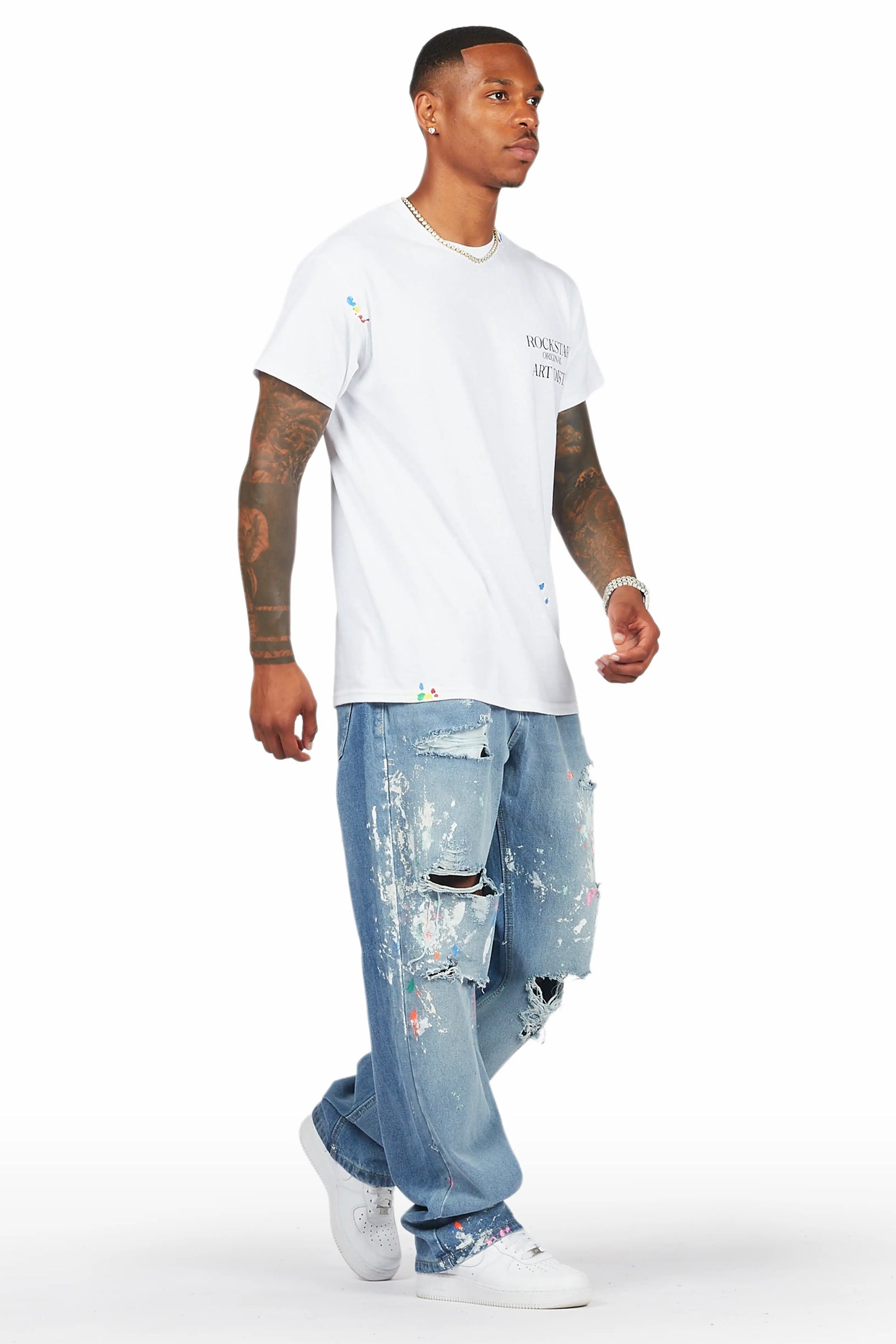 Zasha Indigo Painter Baggy Jean