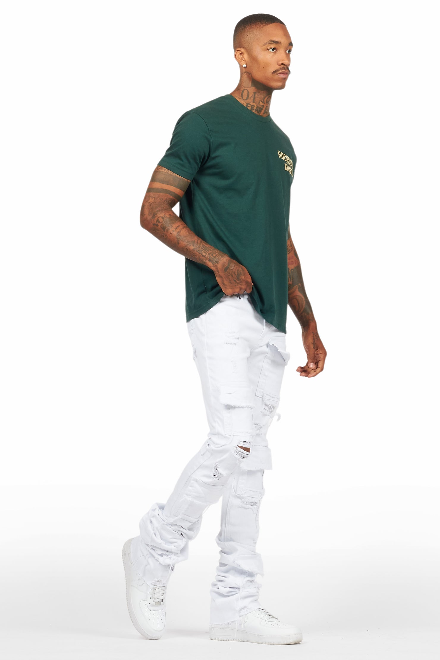 Lake Army/Beige Graphic T-Shirt