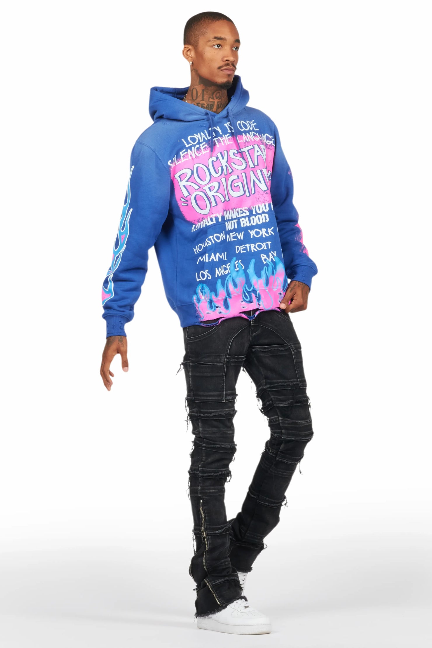 Horado Dark Grey  Stacked Flare Jeans