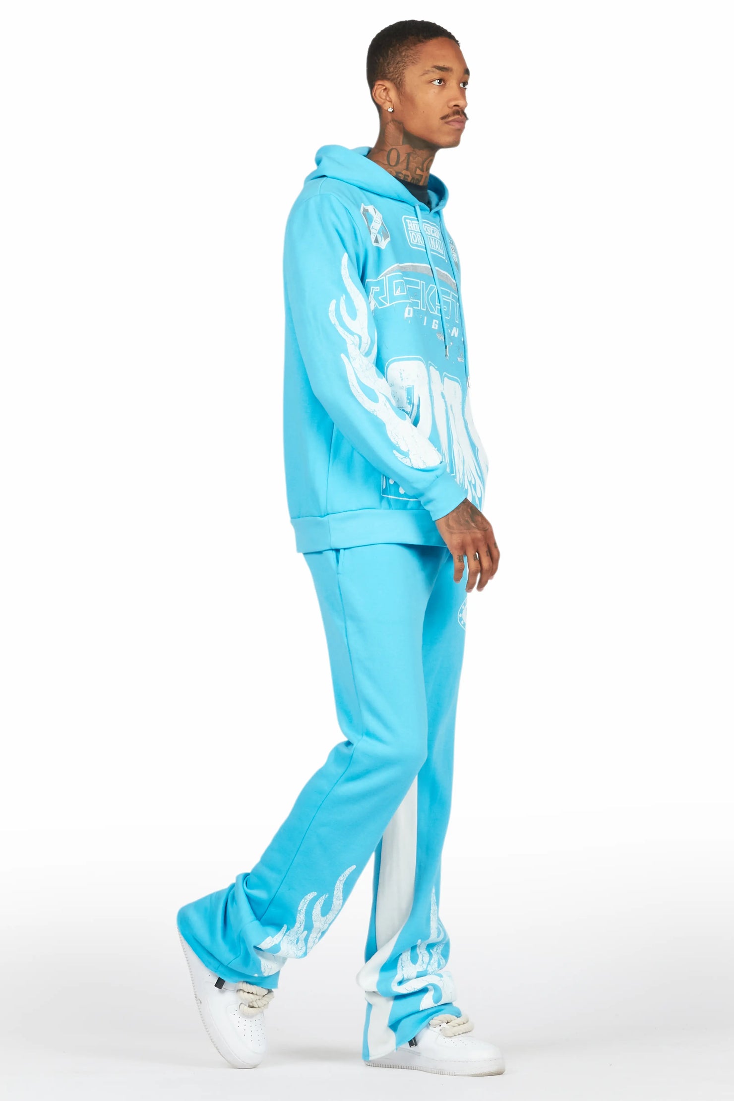 Amos Blue Hoodie/Baggy Track Pant Set