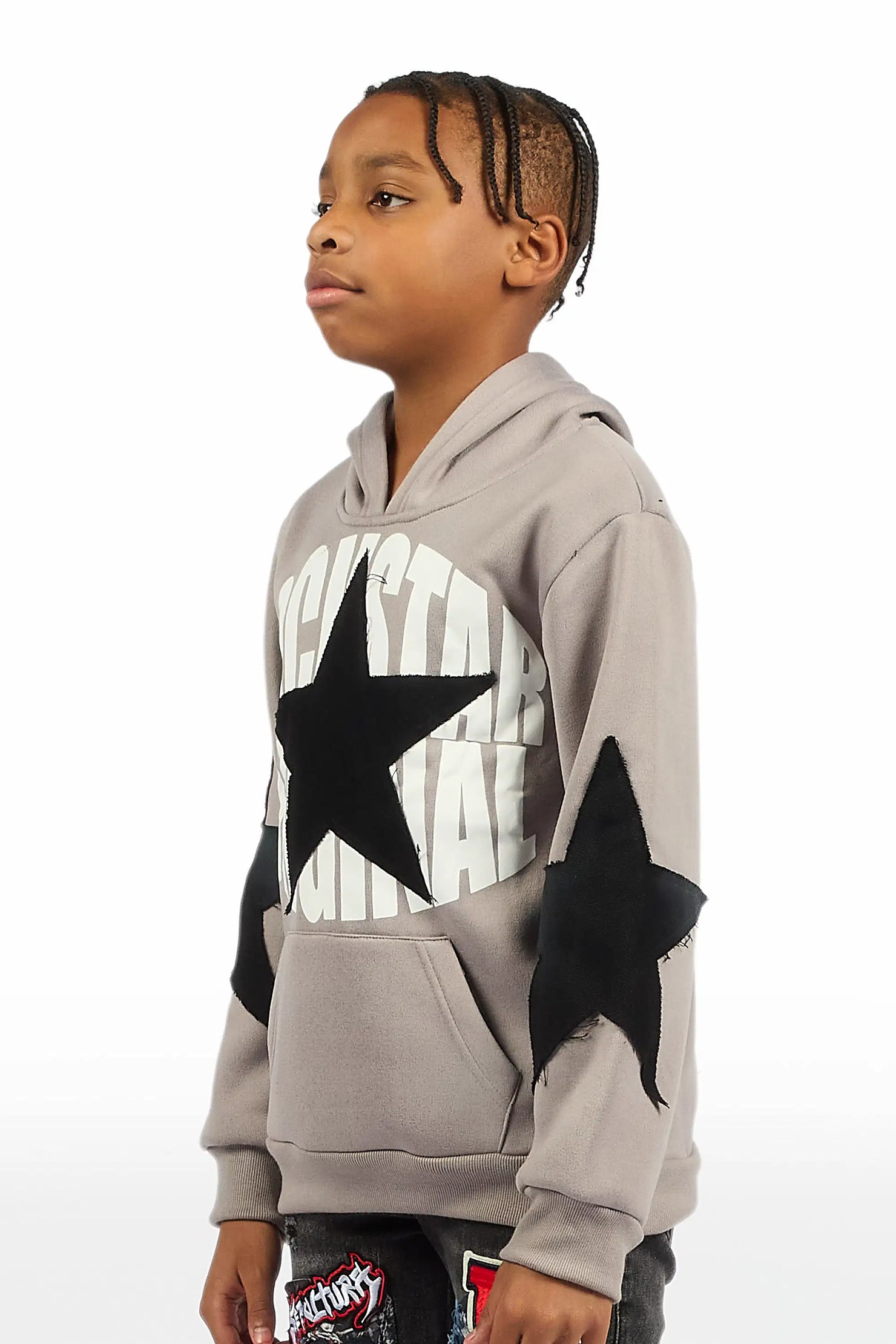 Boys States 2.0 Heather Grey Graphic Hoodie