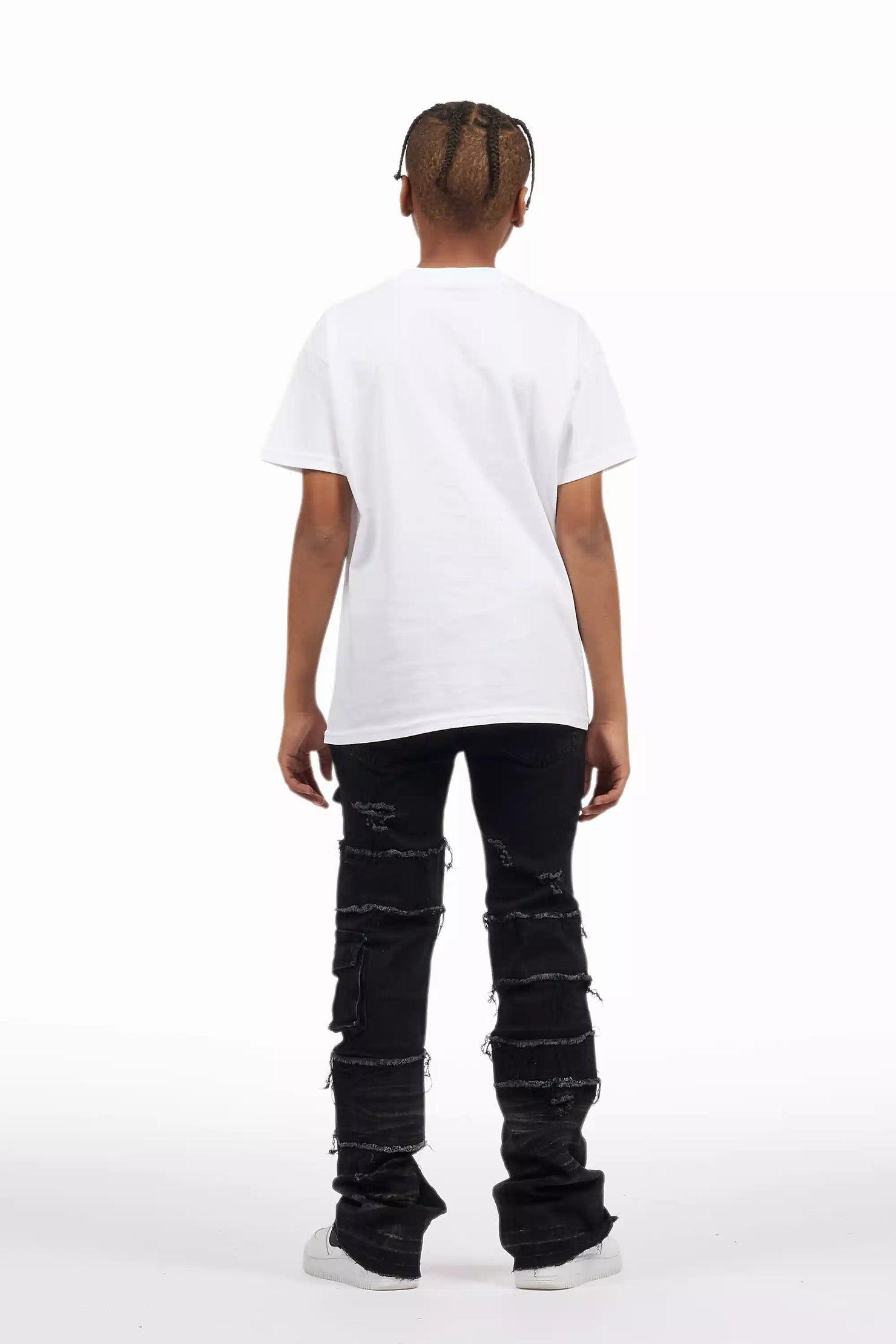 Boys Folant Dark Grey Stacked Flare Jean