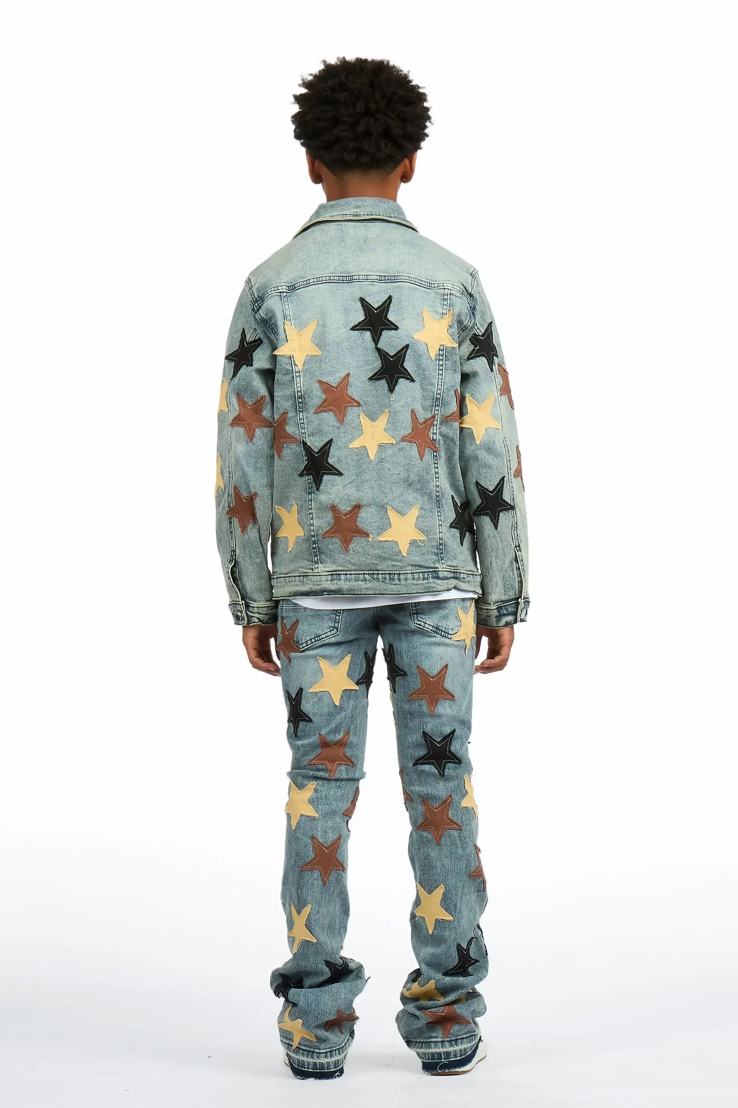 Boys Starlane Tint Denim Jacket & Stacked Jean Set