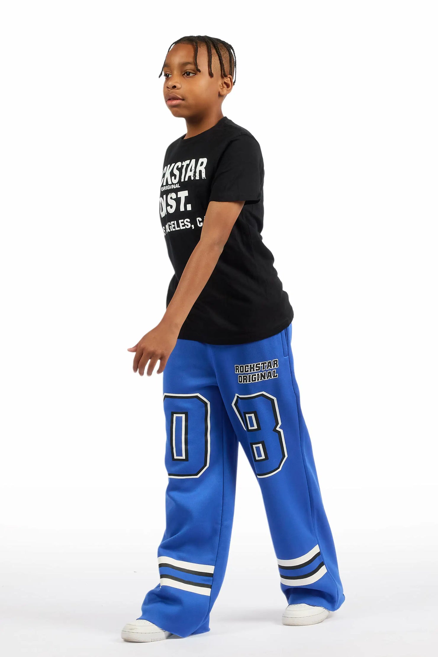 Boys Lenayh Royal Blue Baggy Track Pant