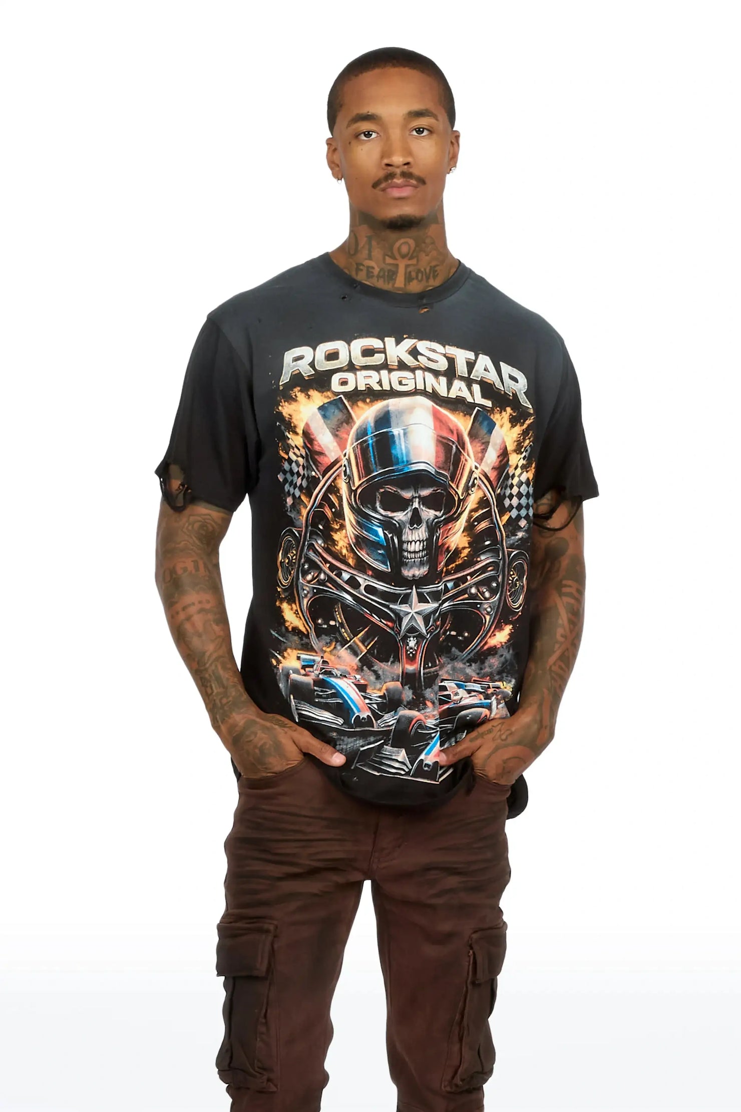 Diggs Black Oversized Graphic T-Shirt