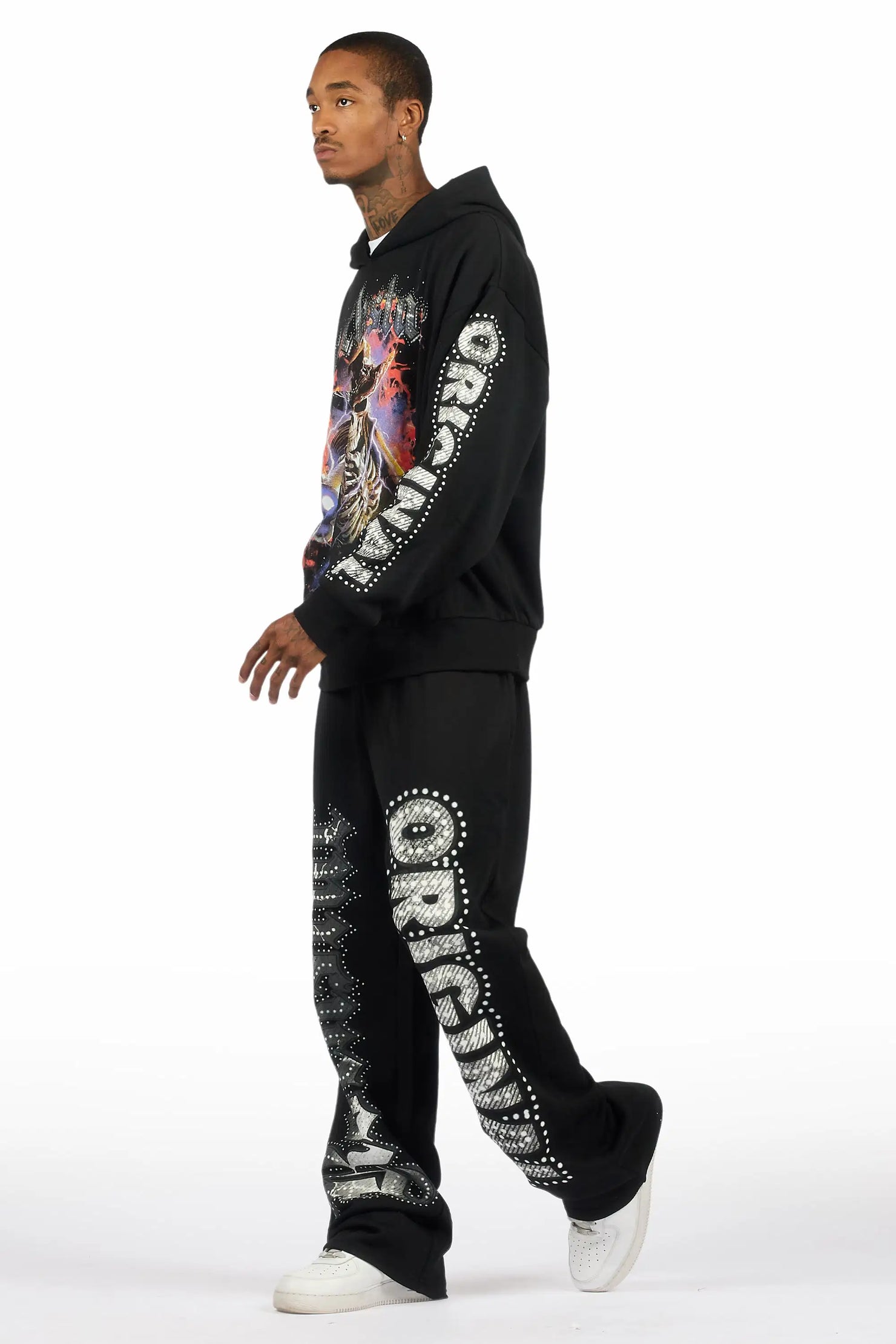 Krome Black Hoodie/Baggy Pant Track Set