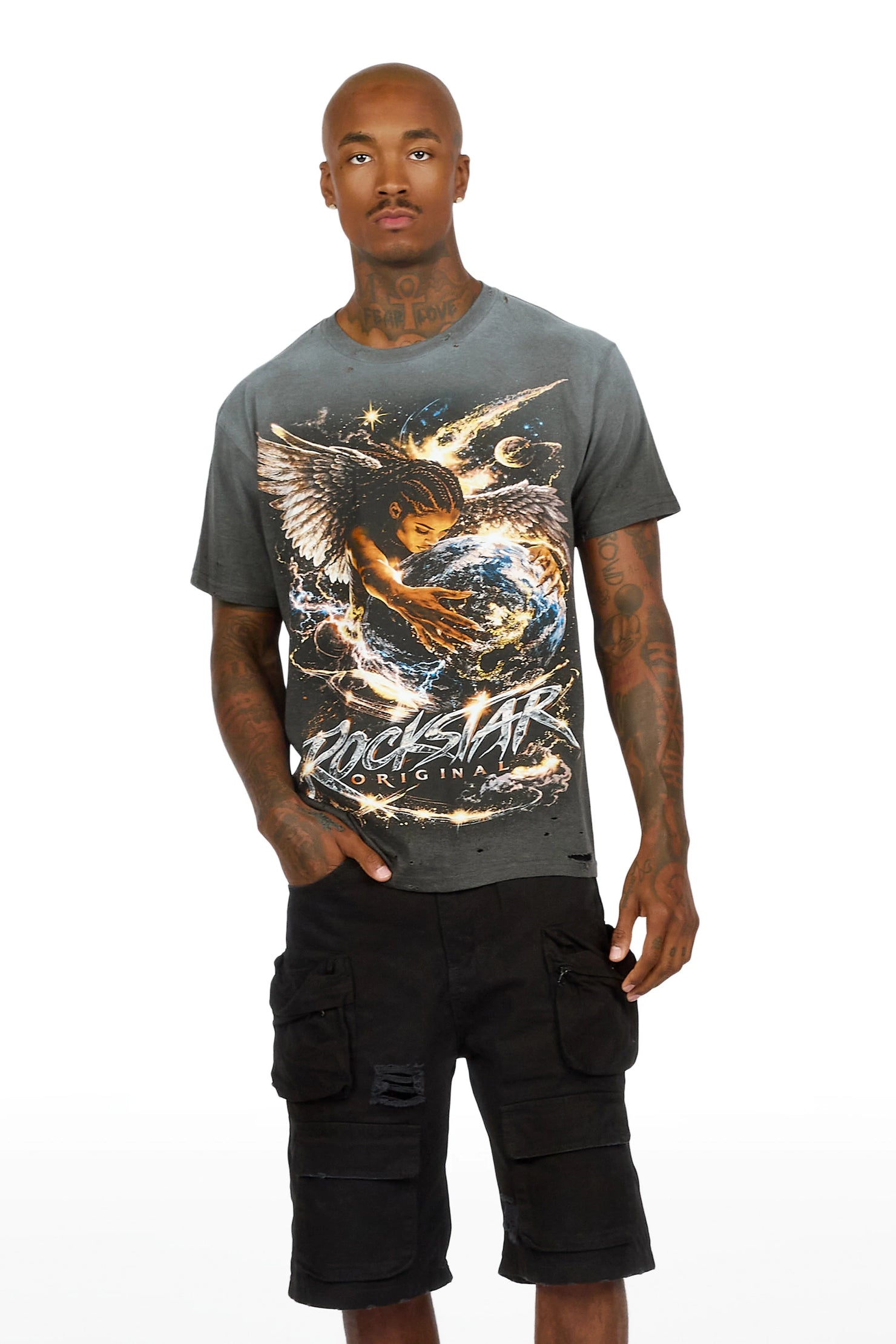 Kearney Charcoal Oversized Graphic T-Shirt
