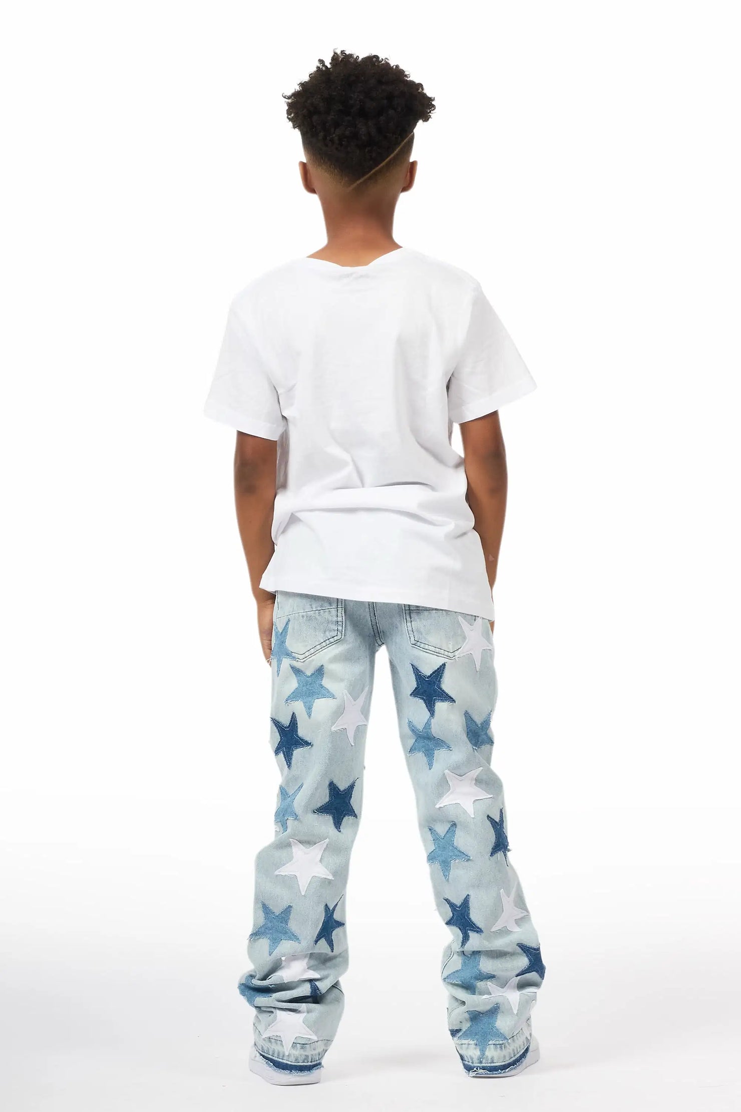 Boys StarLane Light Blue Stacked Flare Jean