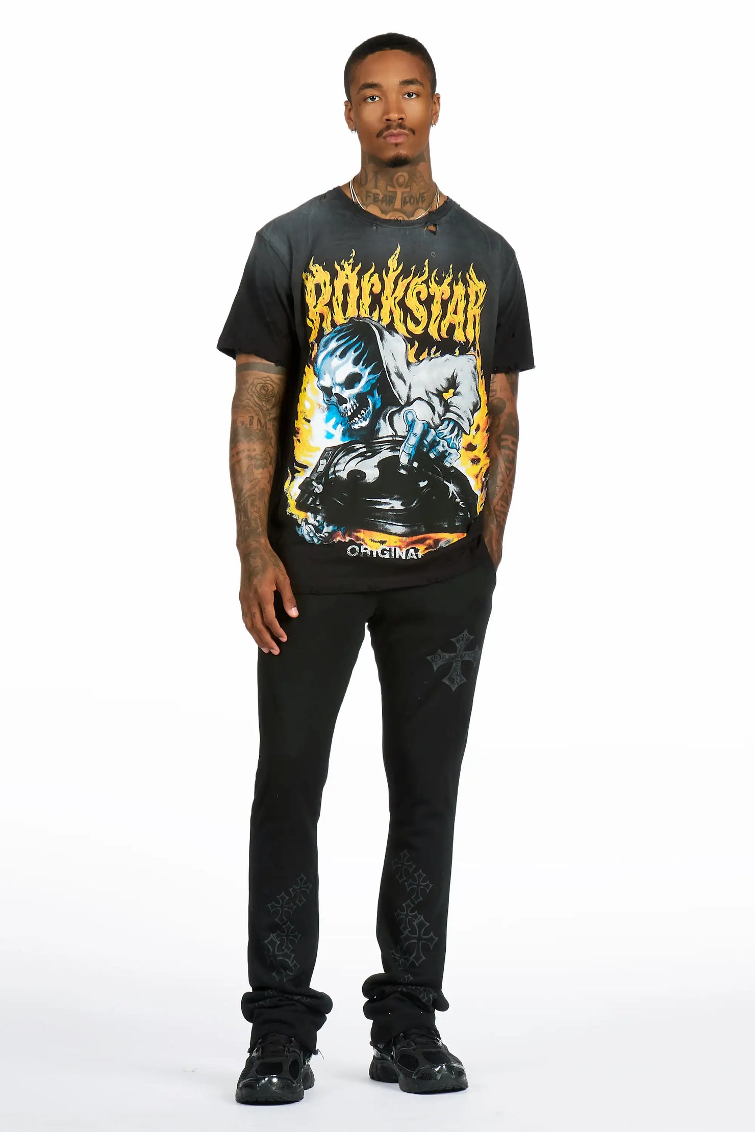 Dice Black Oversized Graphic T-Shirt
