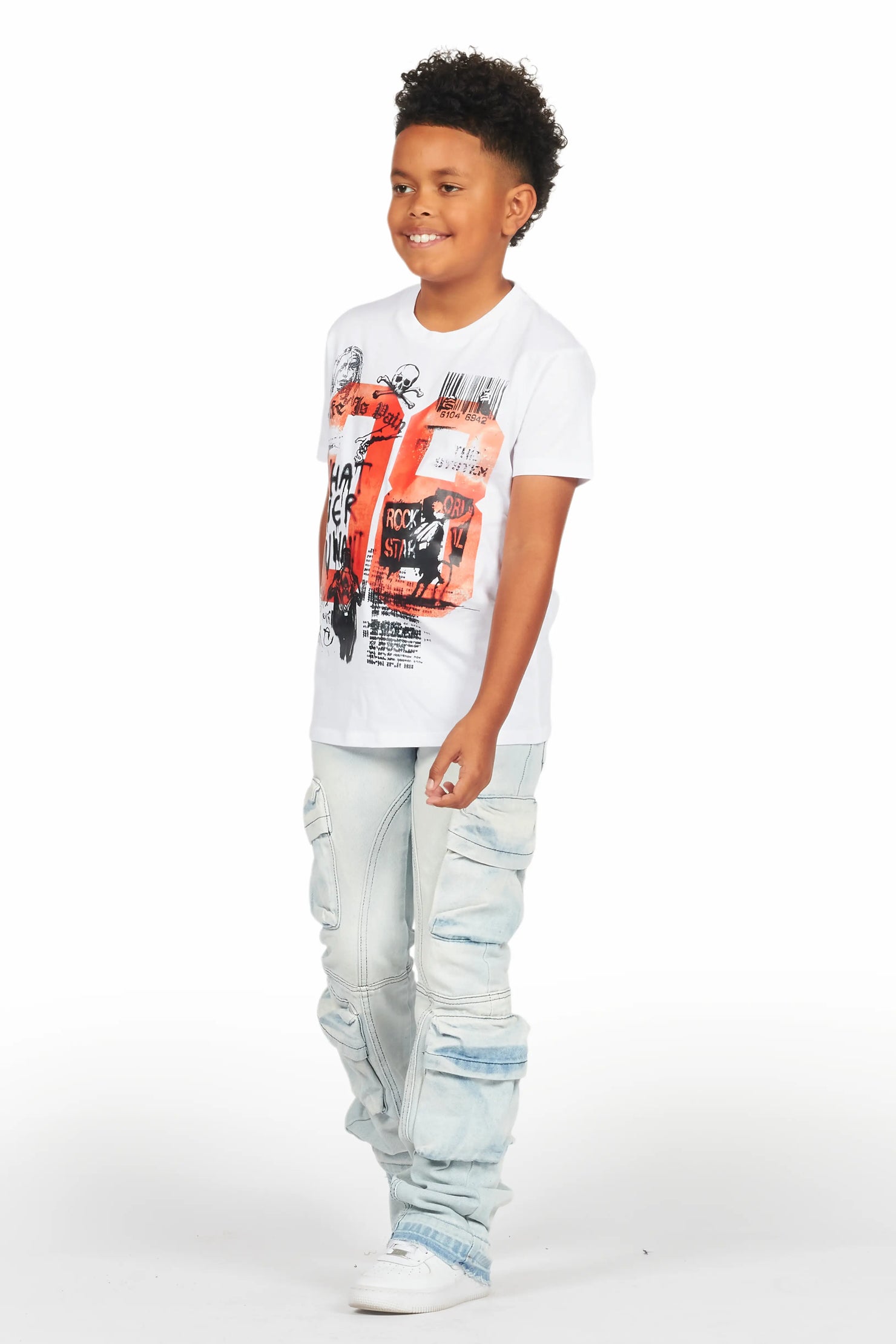 Boys Beau White Graphic T-Shirt