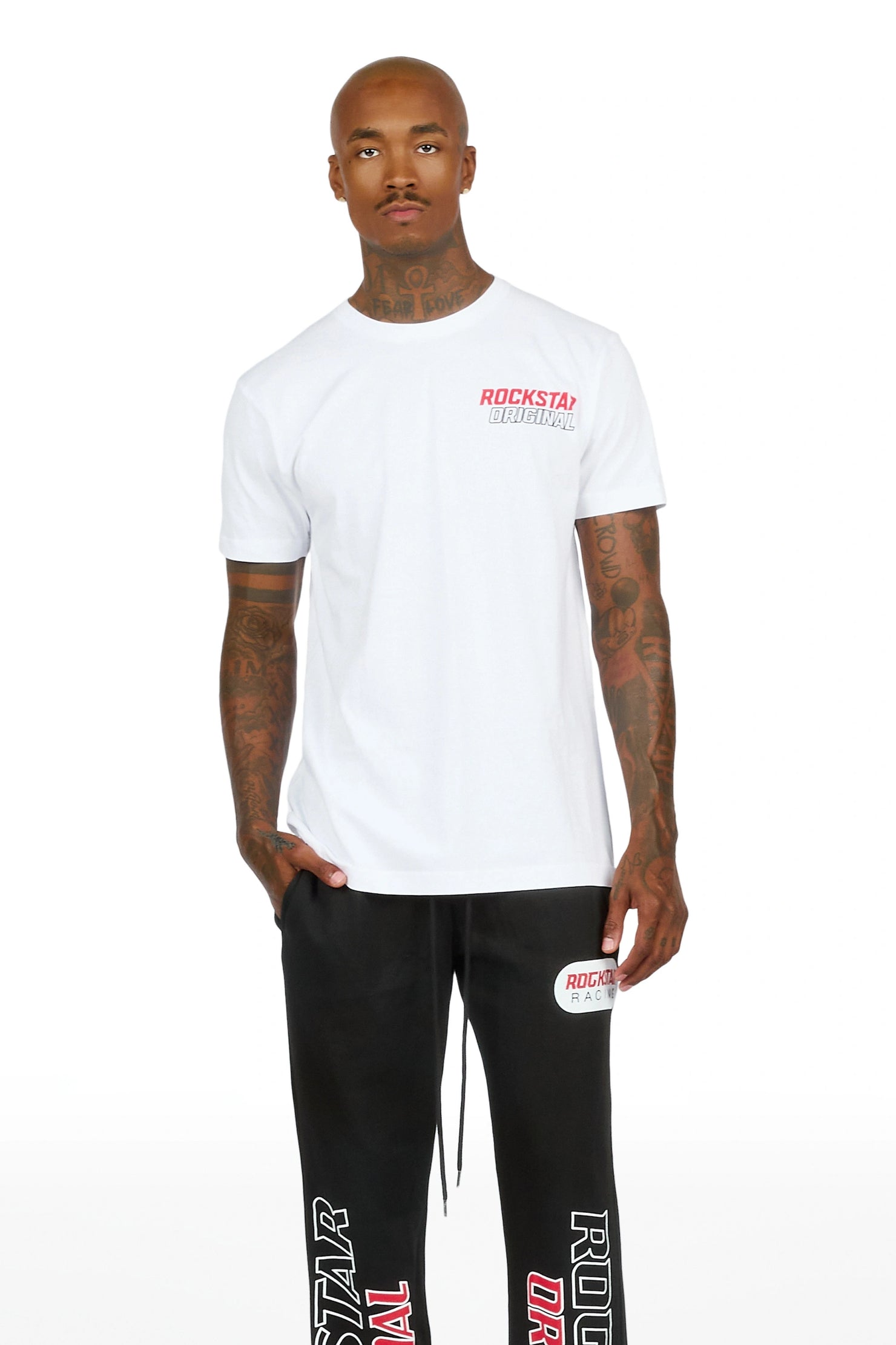 Spiller White/Black T-Shirt/Relaxed Pant Track Set