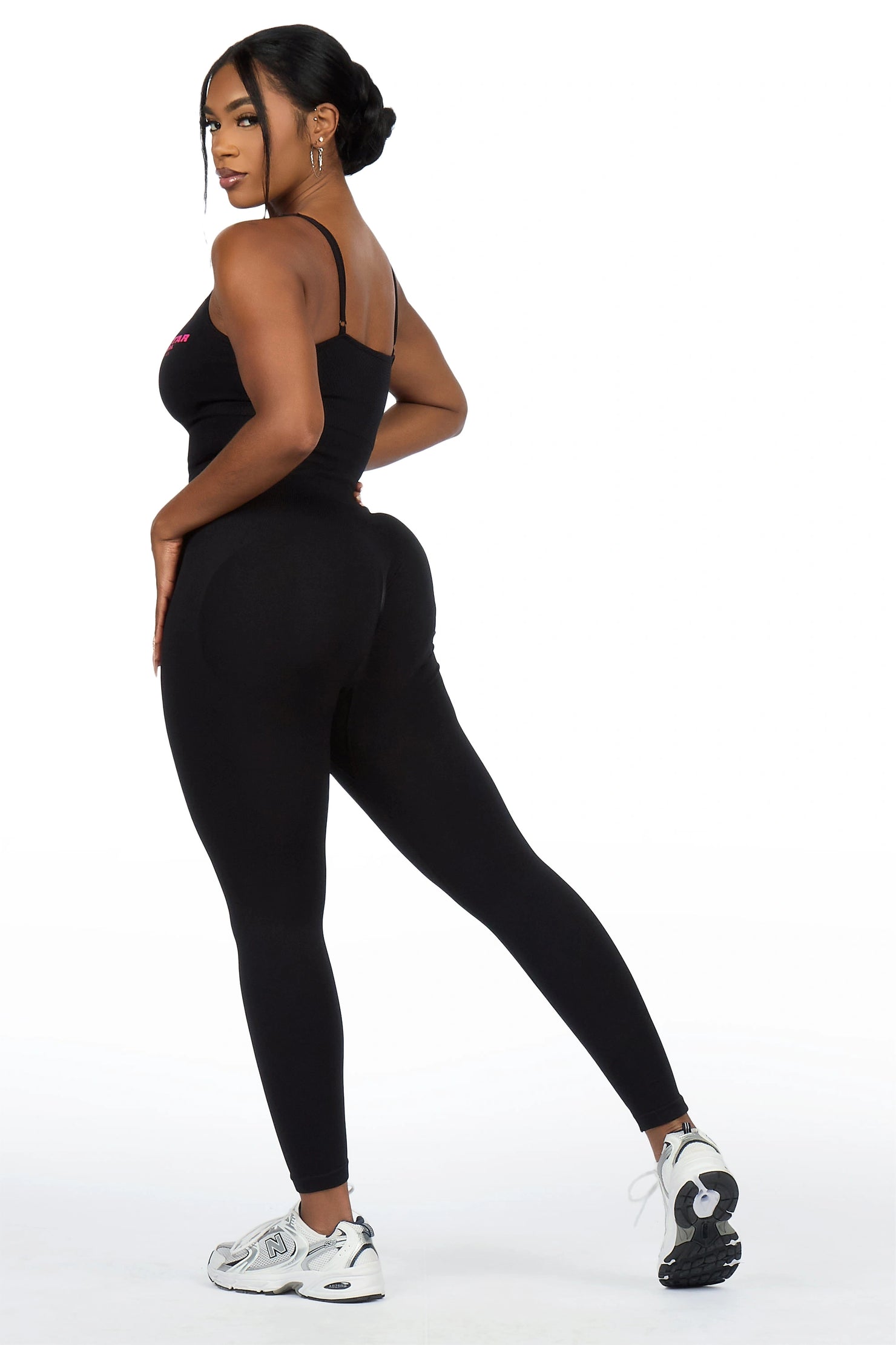 Lashona Black Active Tank Jumpsuit