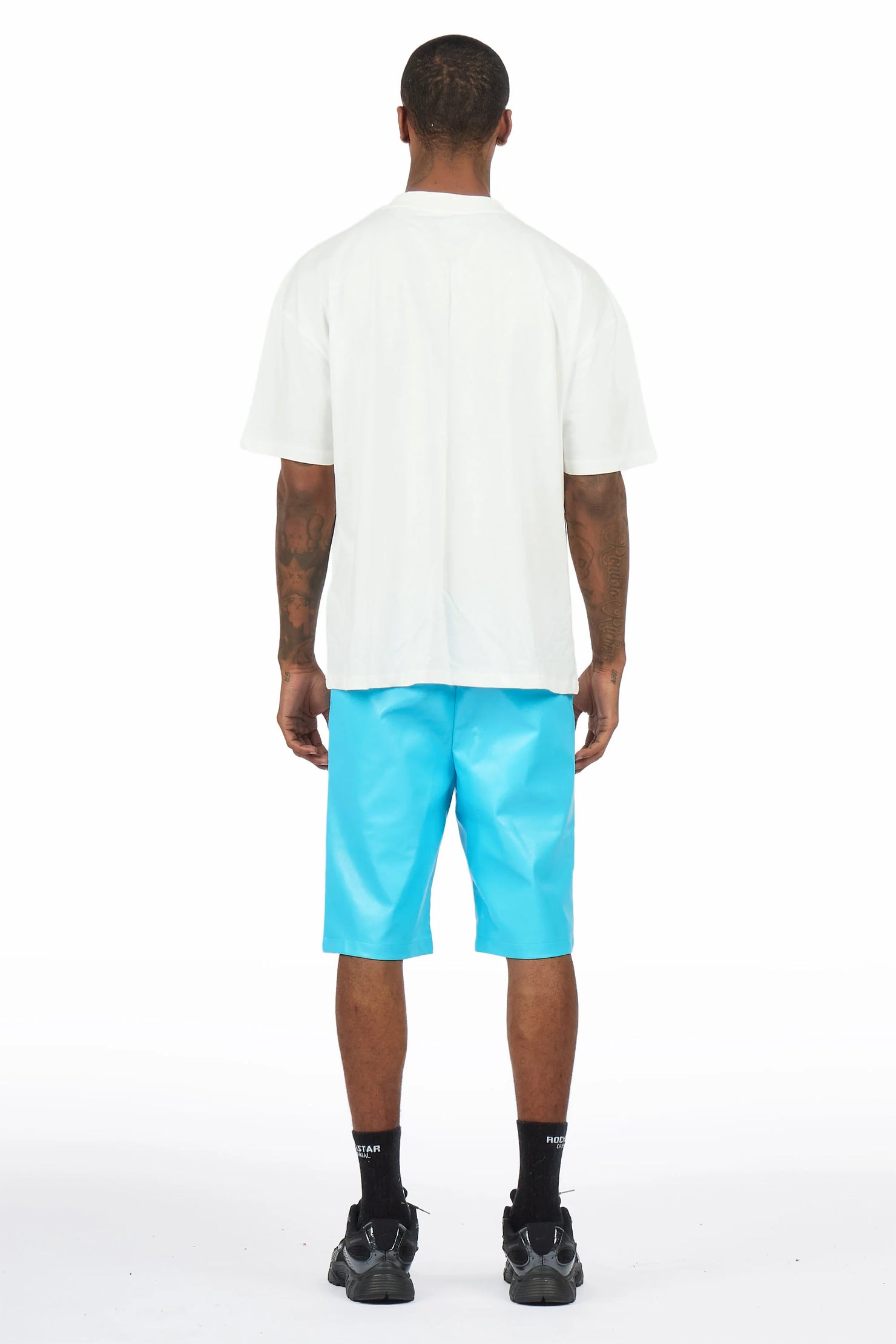 Zayn White/Mint/Blue Graphic Short Set