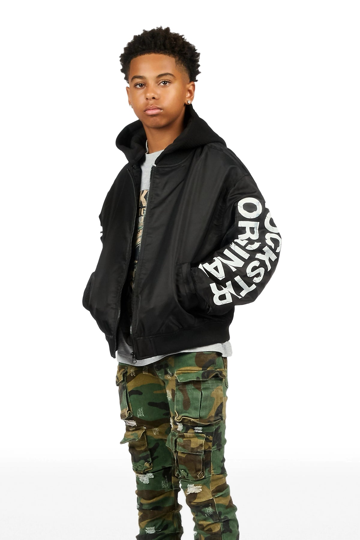 Boys Gentry Camo Stacked Flare Jean