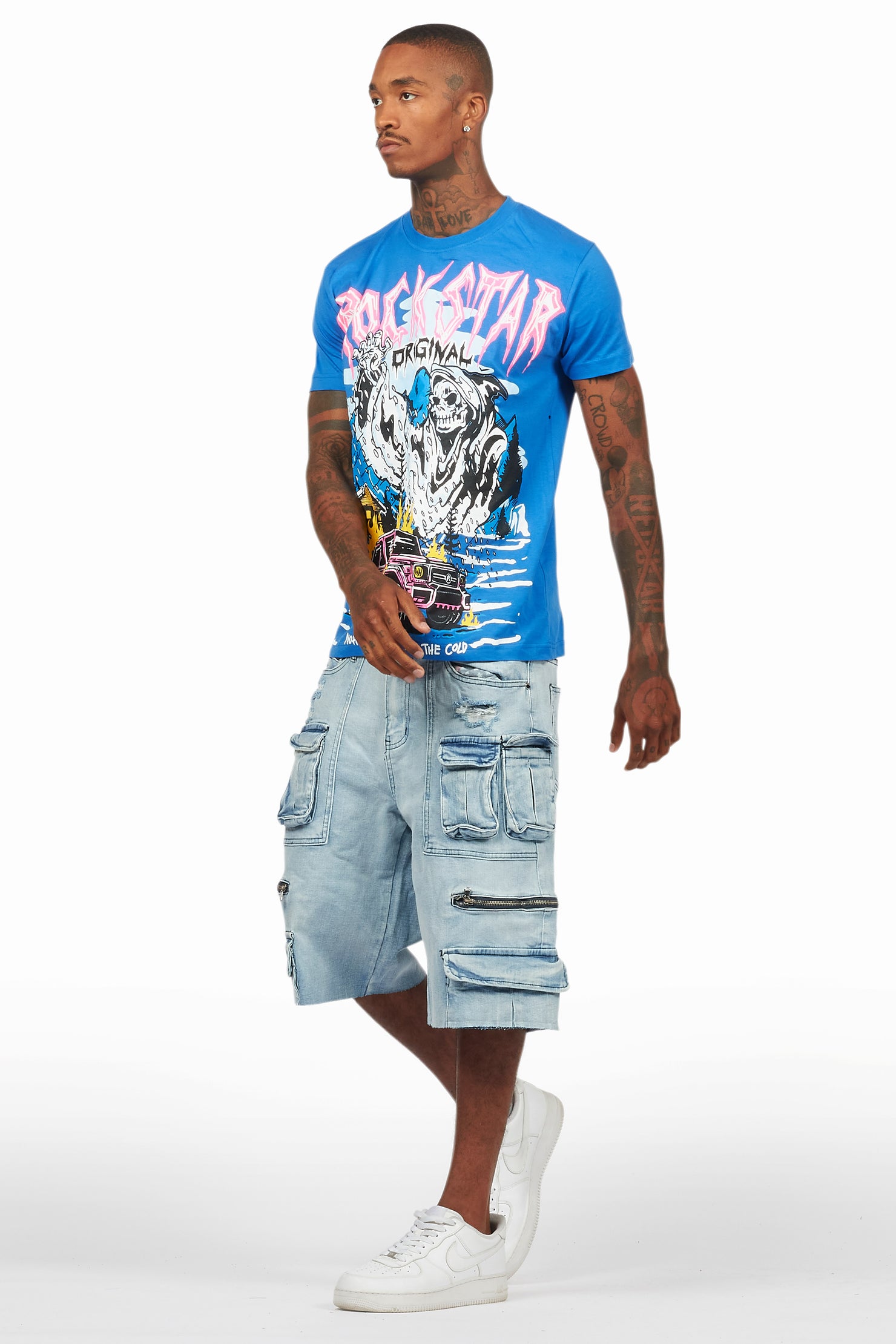 Kip Royal T-Shirt/Denim Short Set