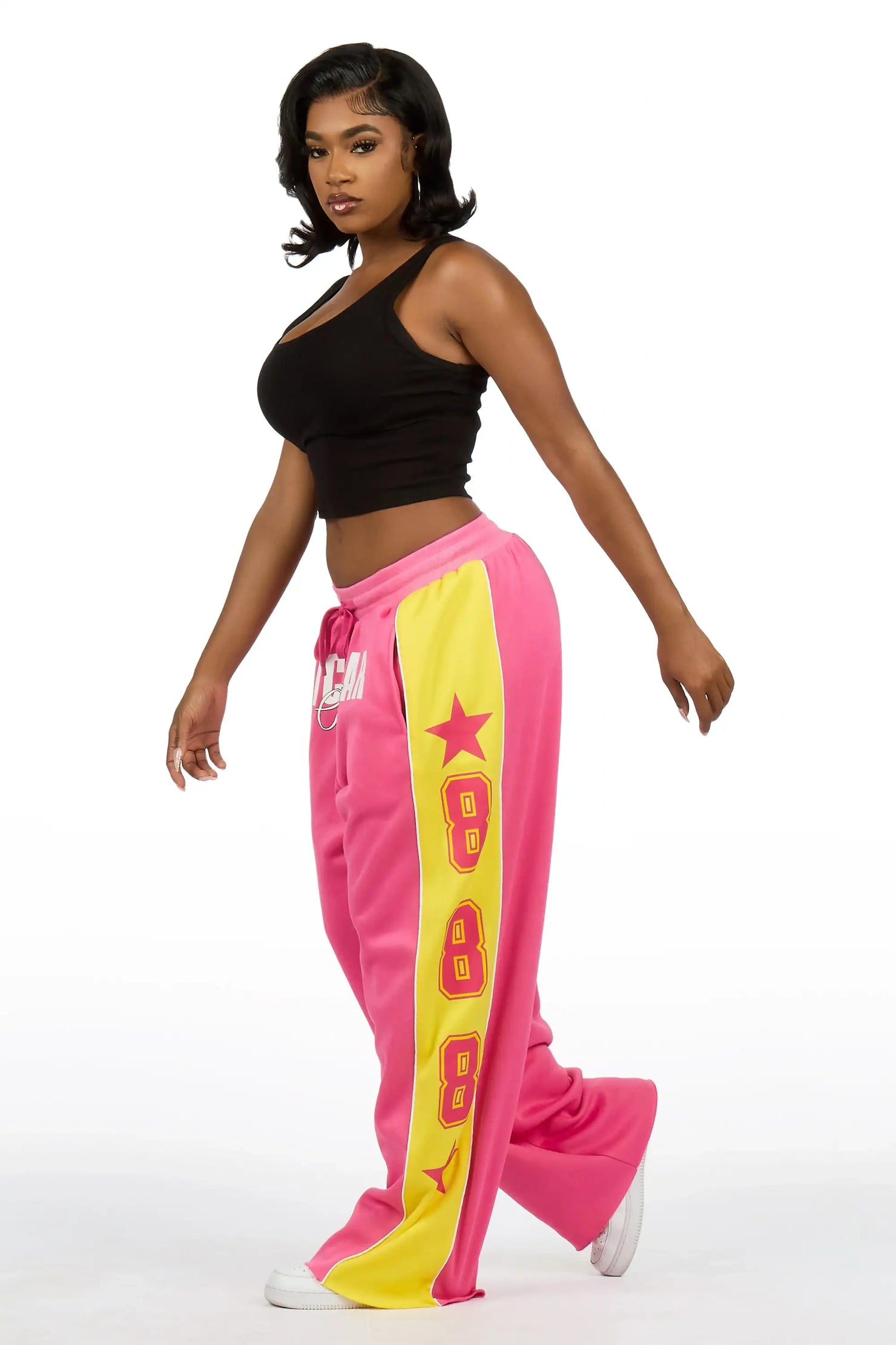 Airelle Pink/Yellow Baggy Track Pant
