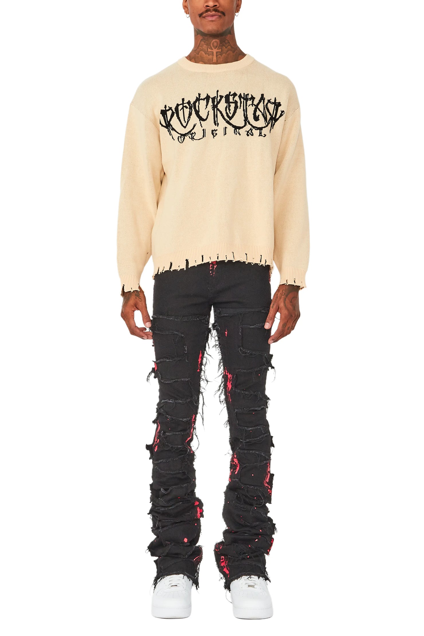 Kaleb Beige Knit Sweater