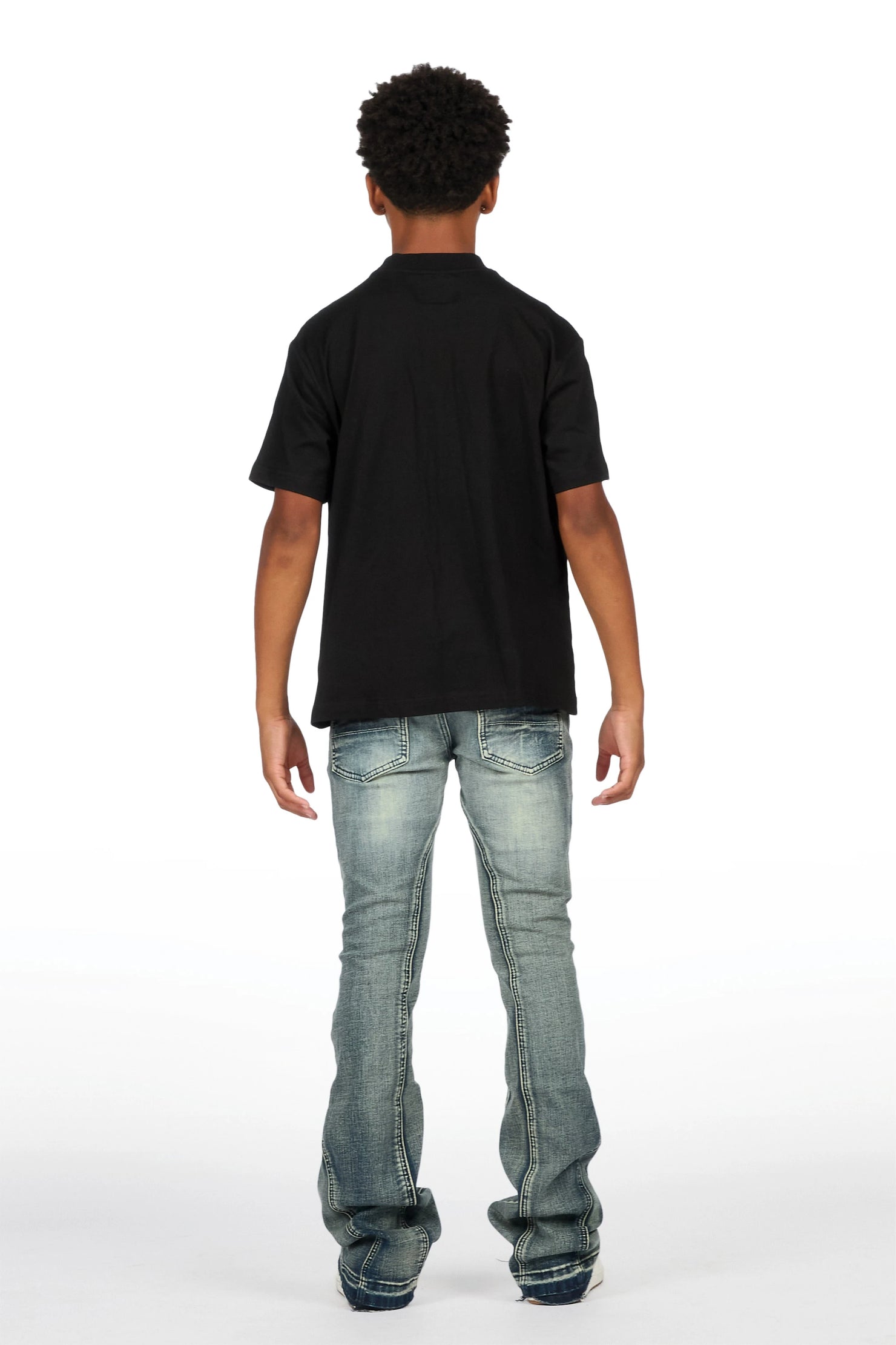 Boys Nexar Blue Stacked Flare Jean