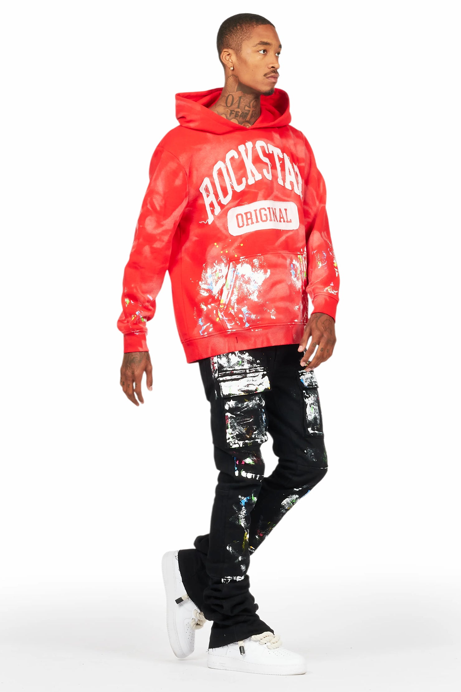 Danello Black Painter Super Stacked Flare Jean