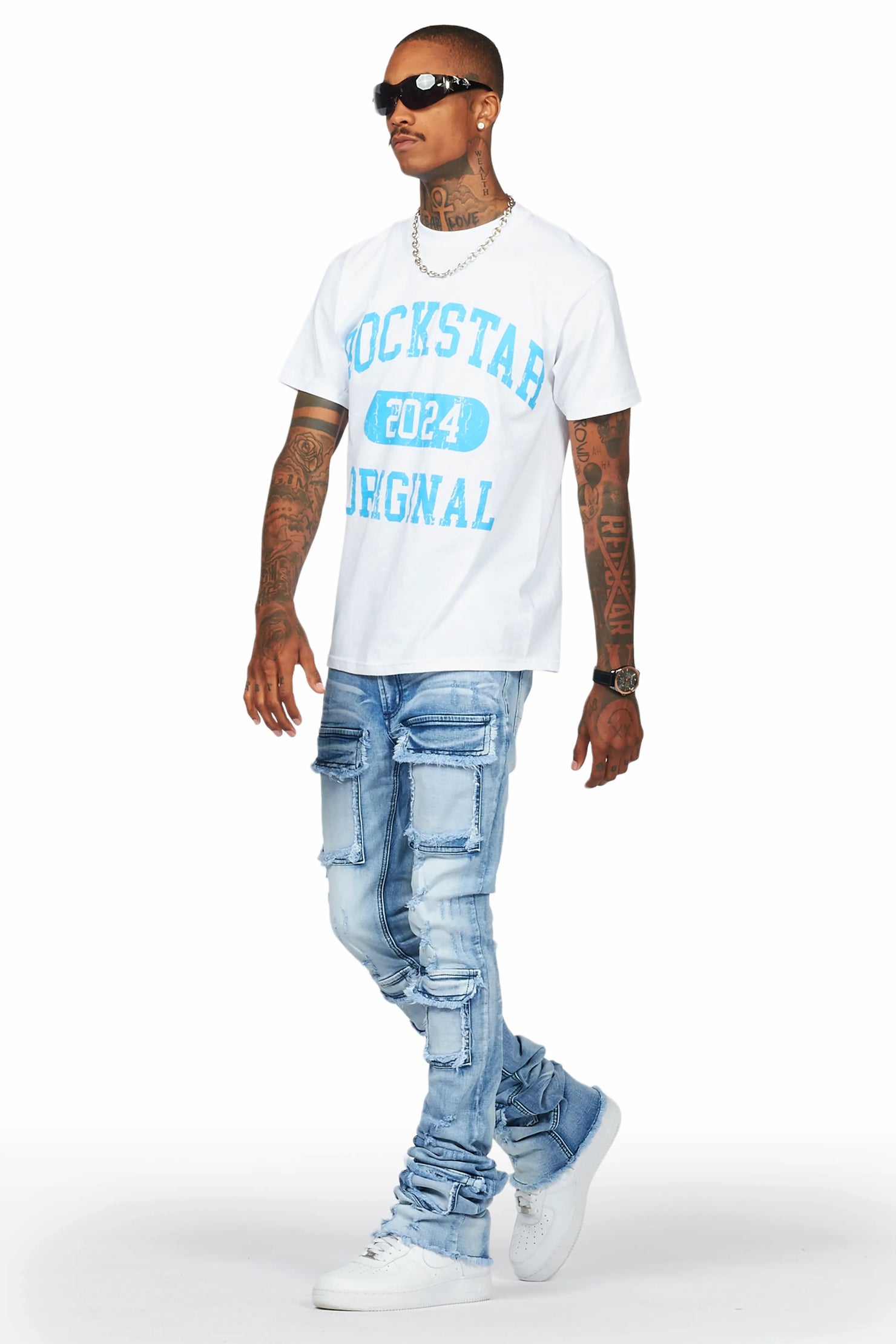 Japoo Blue Super Stacked Flare Jean