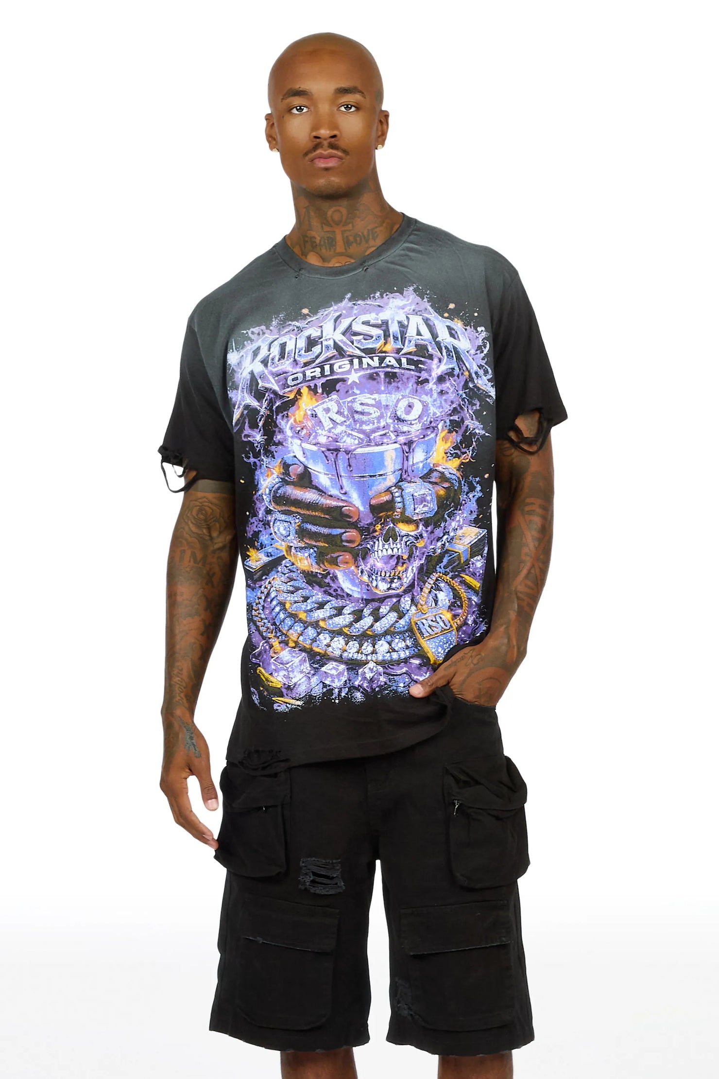 Seals Black Oversized Graphic T-Shirt