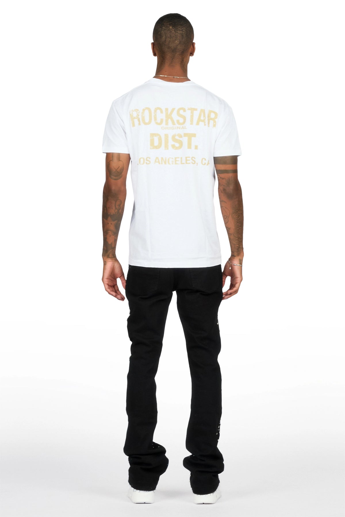 Miller Jet Black Rhinestone Studded Stacked Flare Jean