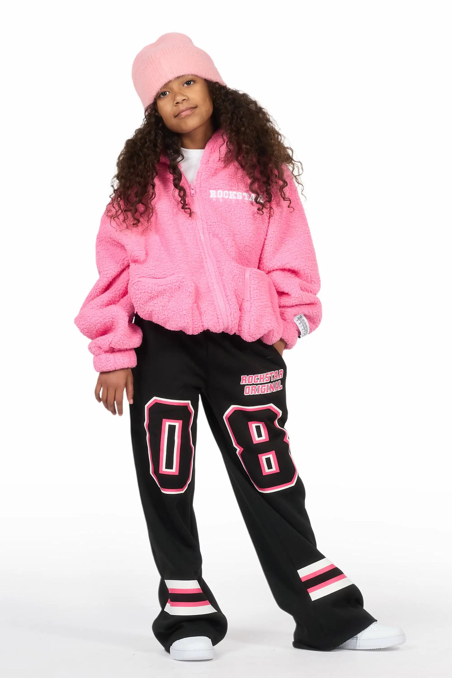 Girls Lonia Pink Sherpa Jacket