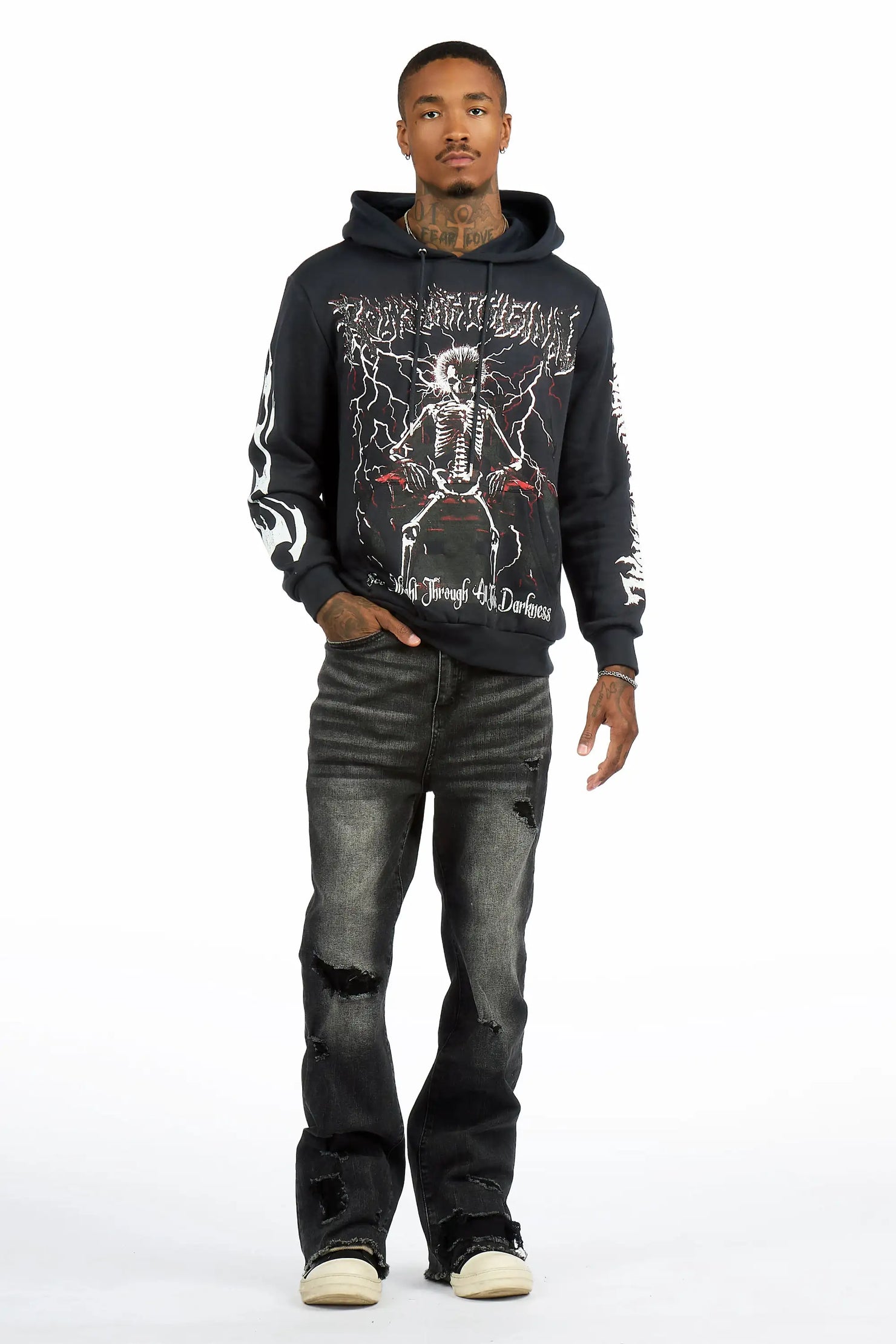 Deathrow Navy Graphic Hoodie